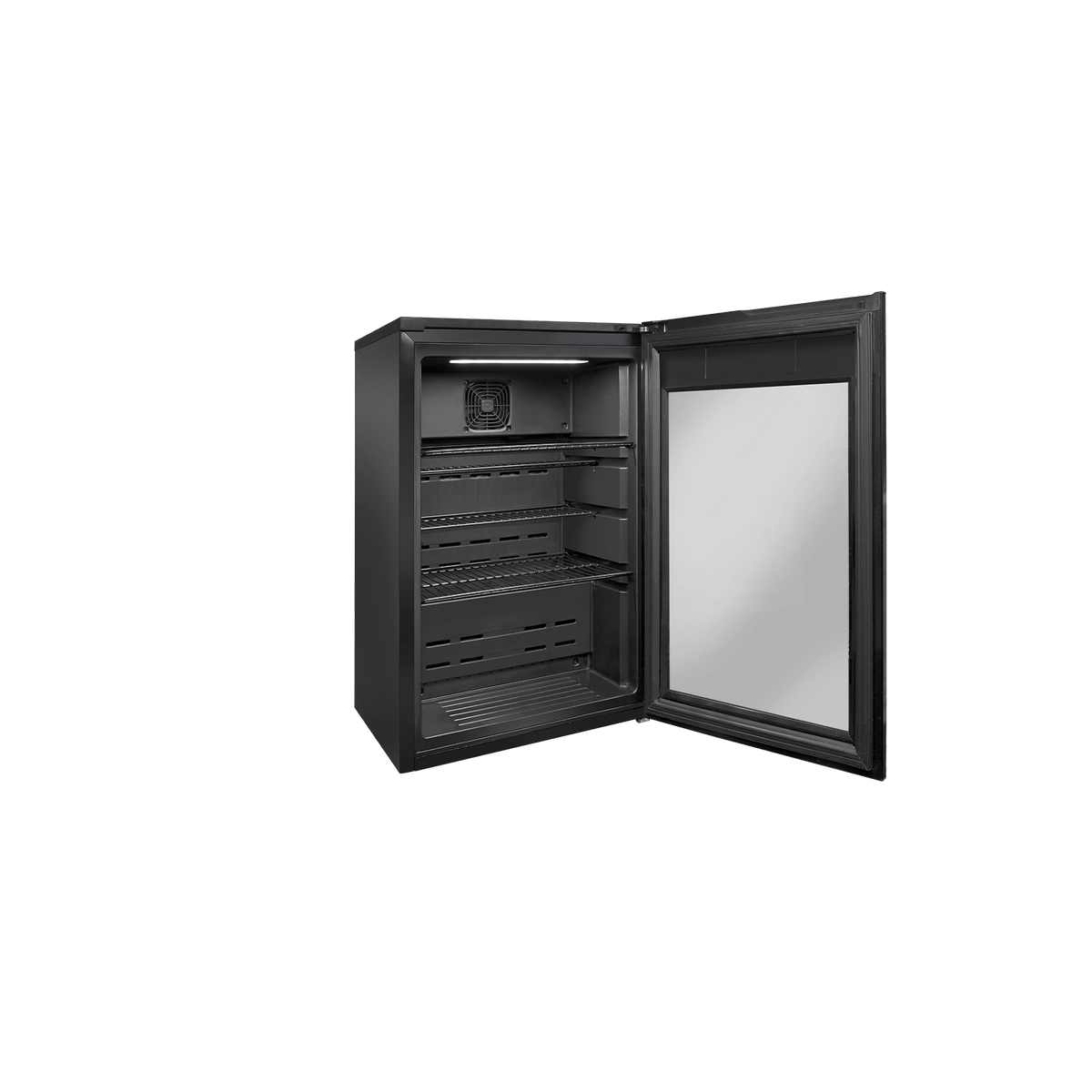 Artusi ABC1B single-door beverage centre - open door showing the empty interior