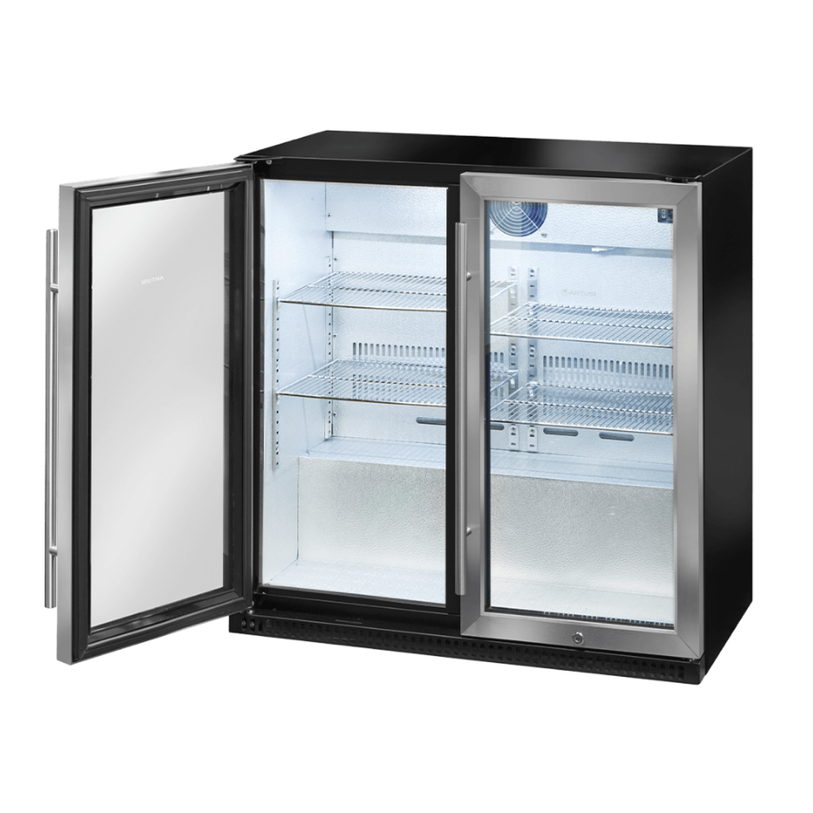 Artusi Double Door Black Outdoor Refrigerator