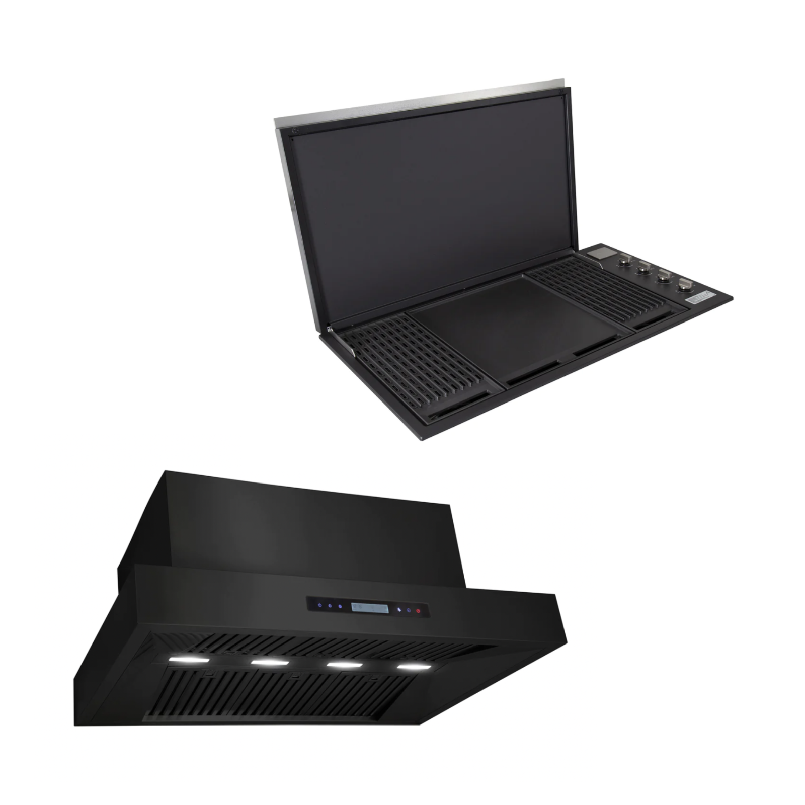 Bundle Artusi Matte Black Flat Lid BBQ & Excelsior 1200 Rangehood