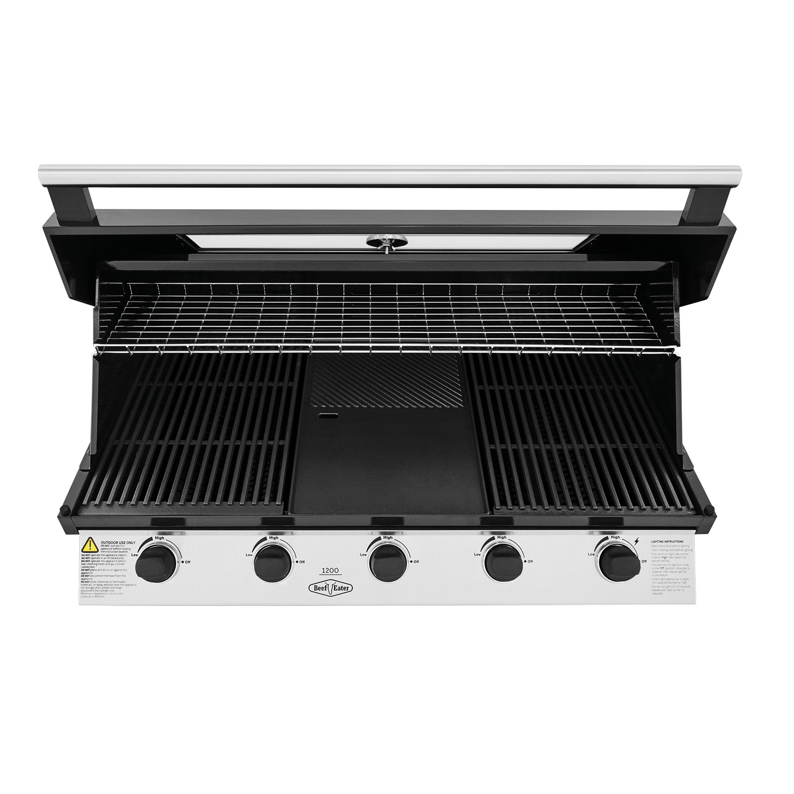 Beefeater 1200 Series Black Enamel 5 Burner Built In BBQ