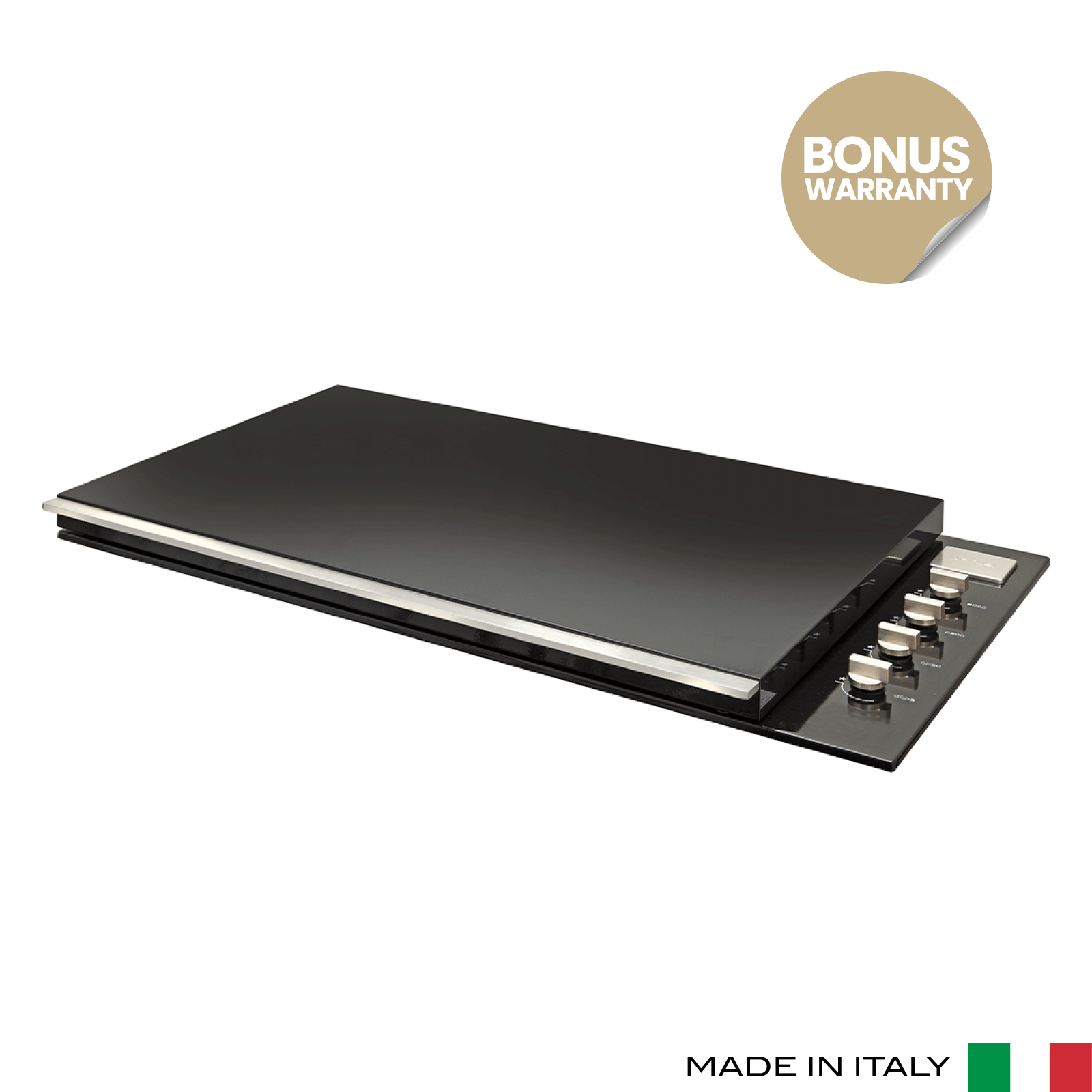 Artusi Gloss Black 4 Burner Built-in BBQ with Flat Lid