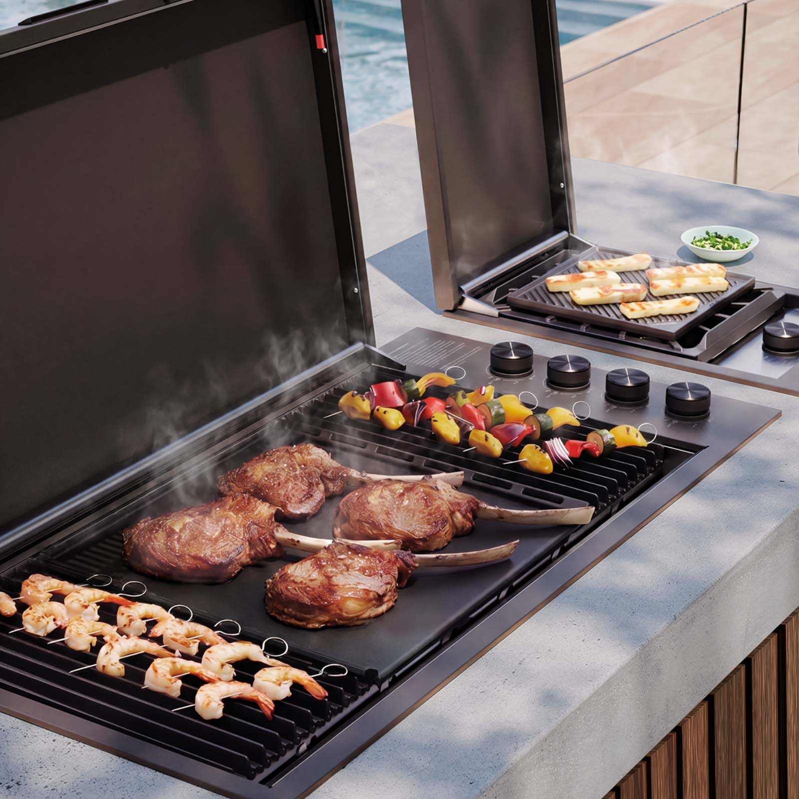 BeefEater Proline Monument Finish 6 Burner Built In BBQ with Lid