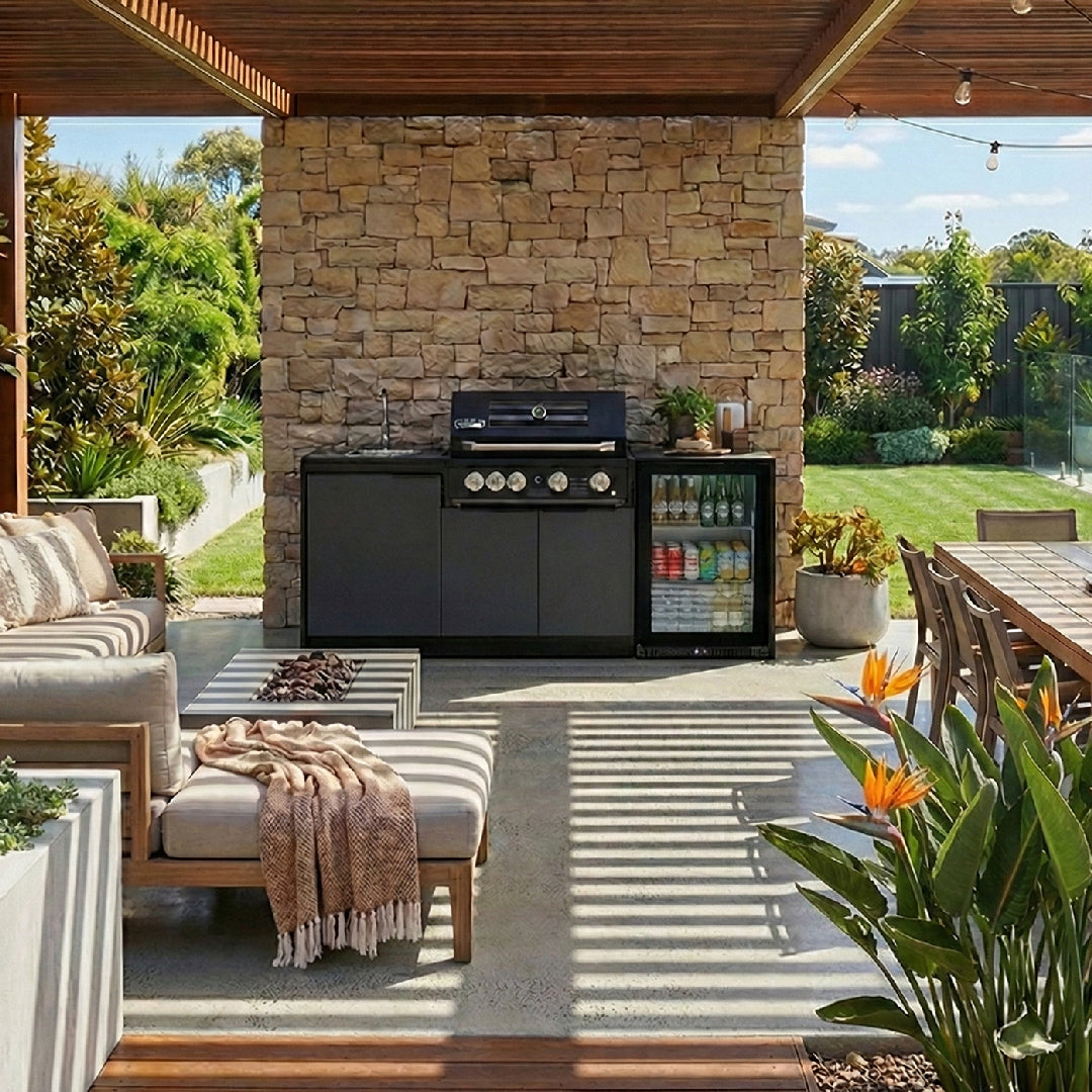 Cabinex Smart 4-Burner Black BBQ Kitchen Package - Small Size