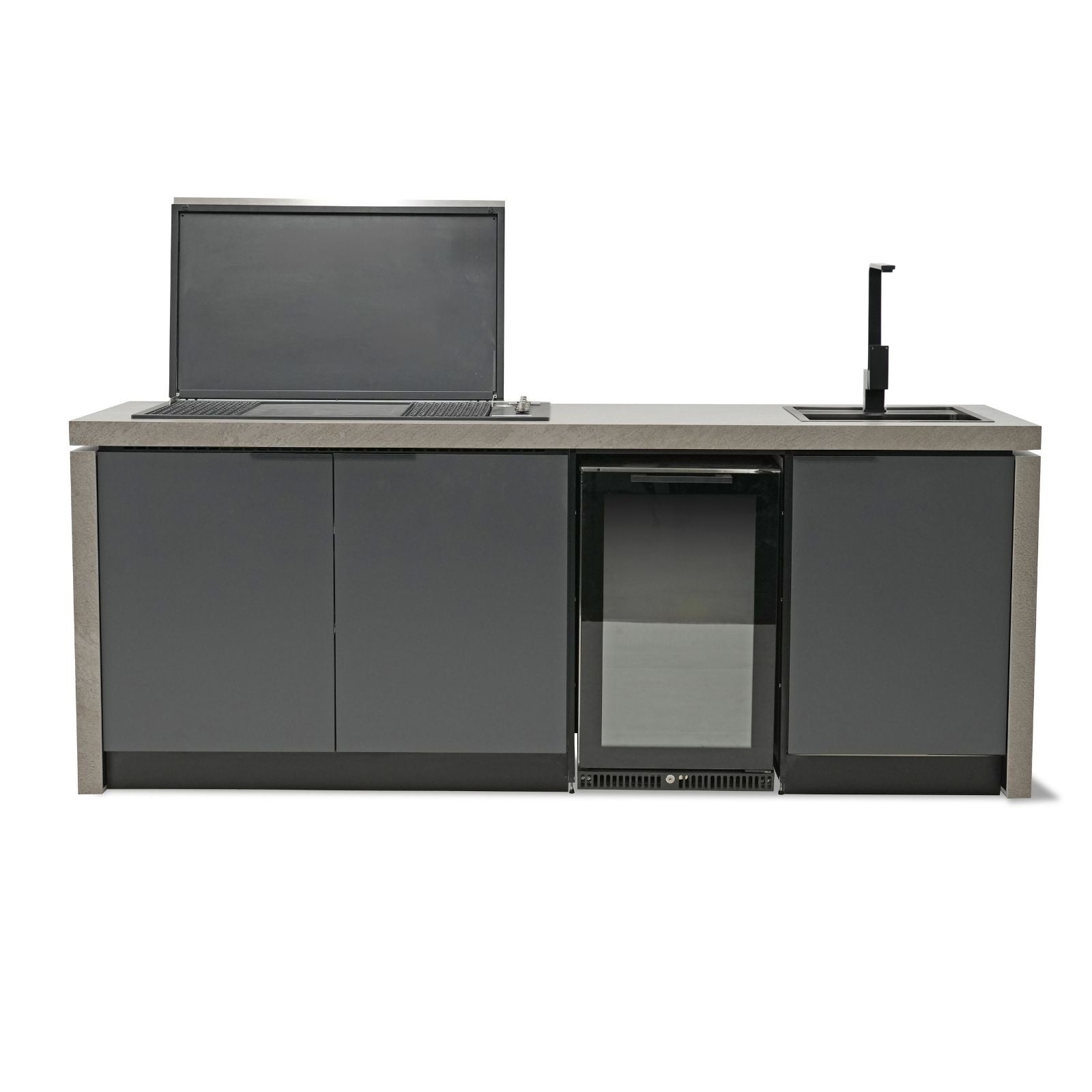 Cabinex Minimal Artusi Gloss Black 4 Burner BBQ Kitchen Package