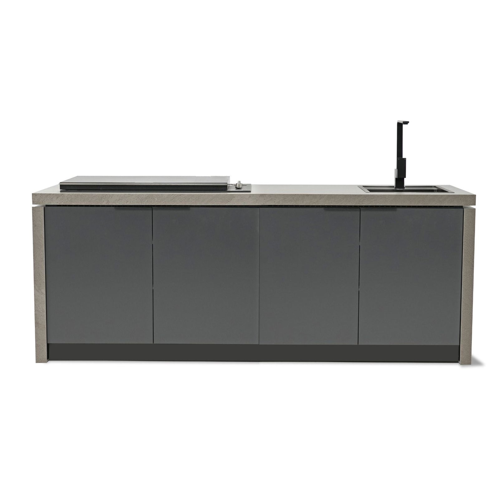 Cabinex Minimal Artusi Gloss Black 4 Burner BBQ Kitchen Package