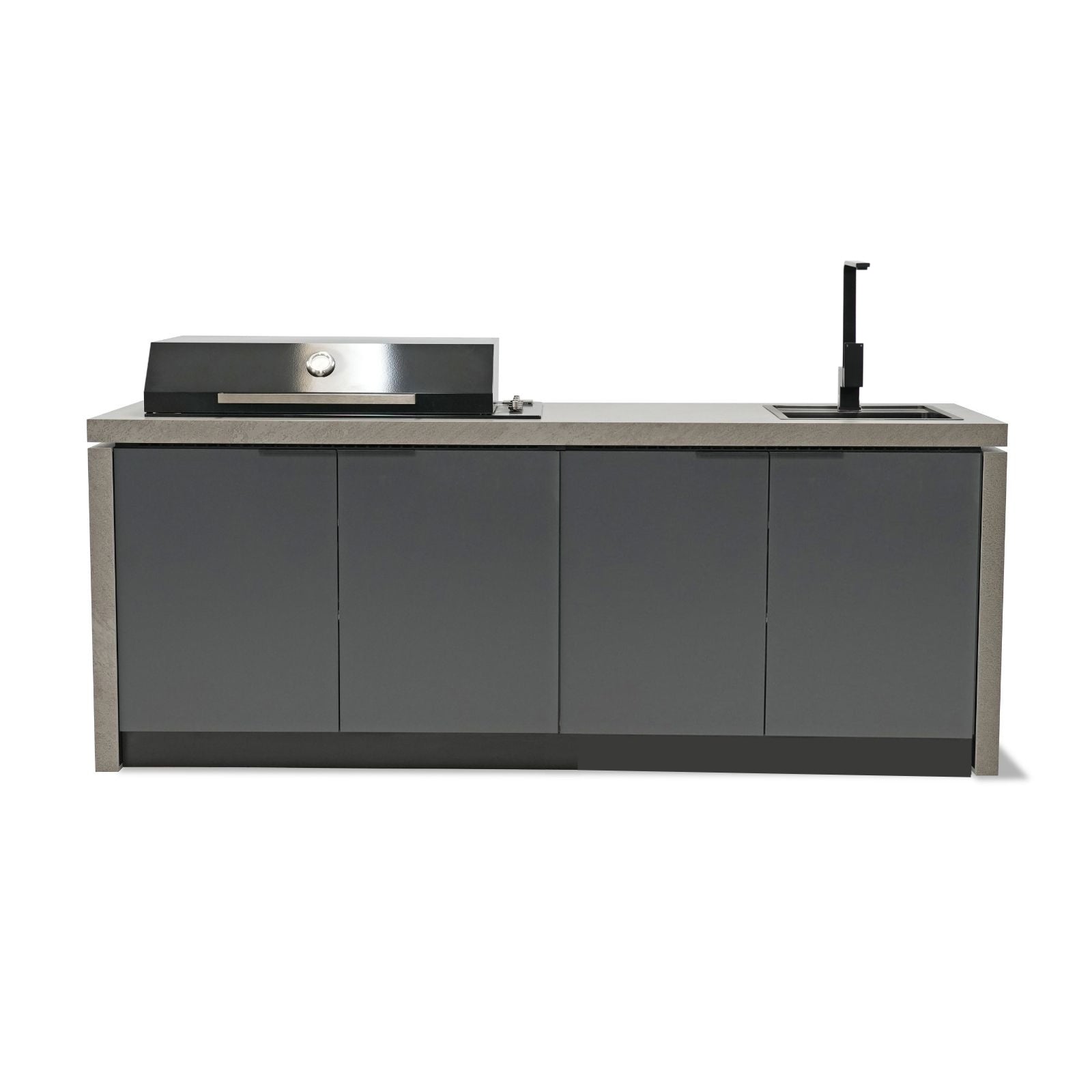 Cabinex Minimal Artusi Gloss Black 4 Burner BBQ Kitchen Package