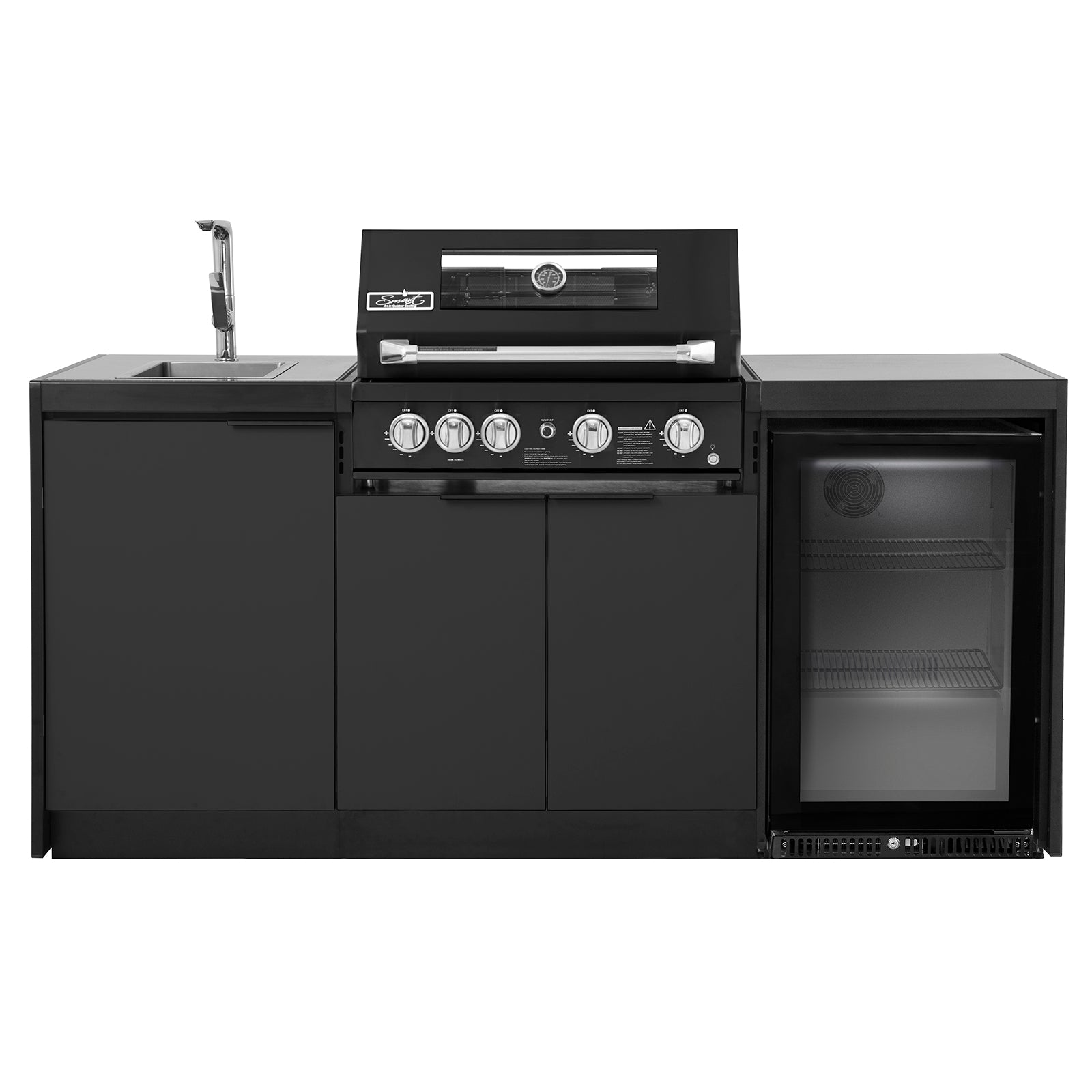 Cabinex Smart 4-Burner Black BBQ Kitchen Package - Small Size