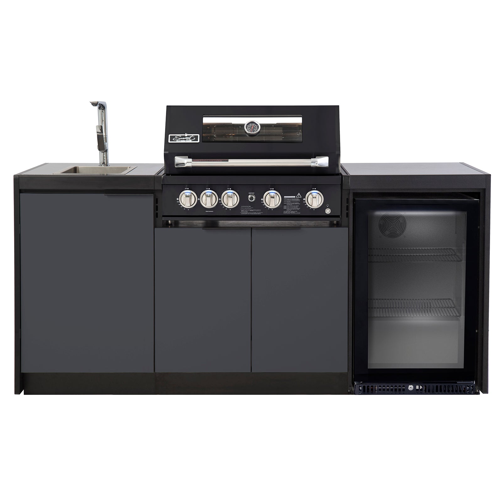 Cabinex Smart 4-Burner Black BBQ Kitchen Package - Small Size