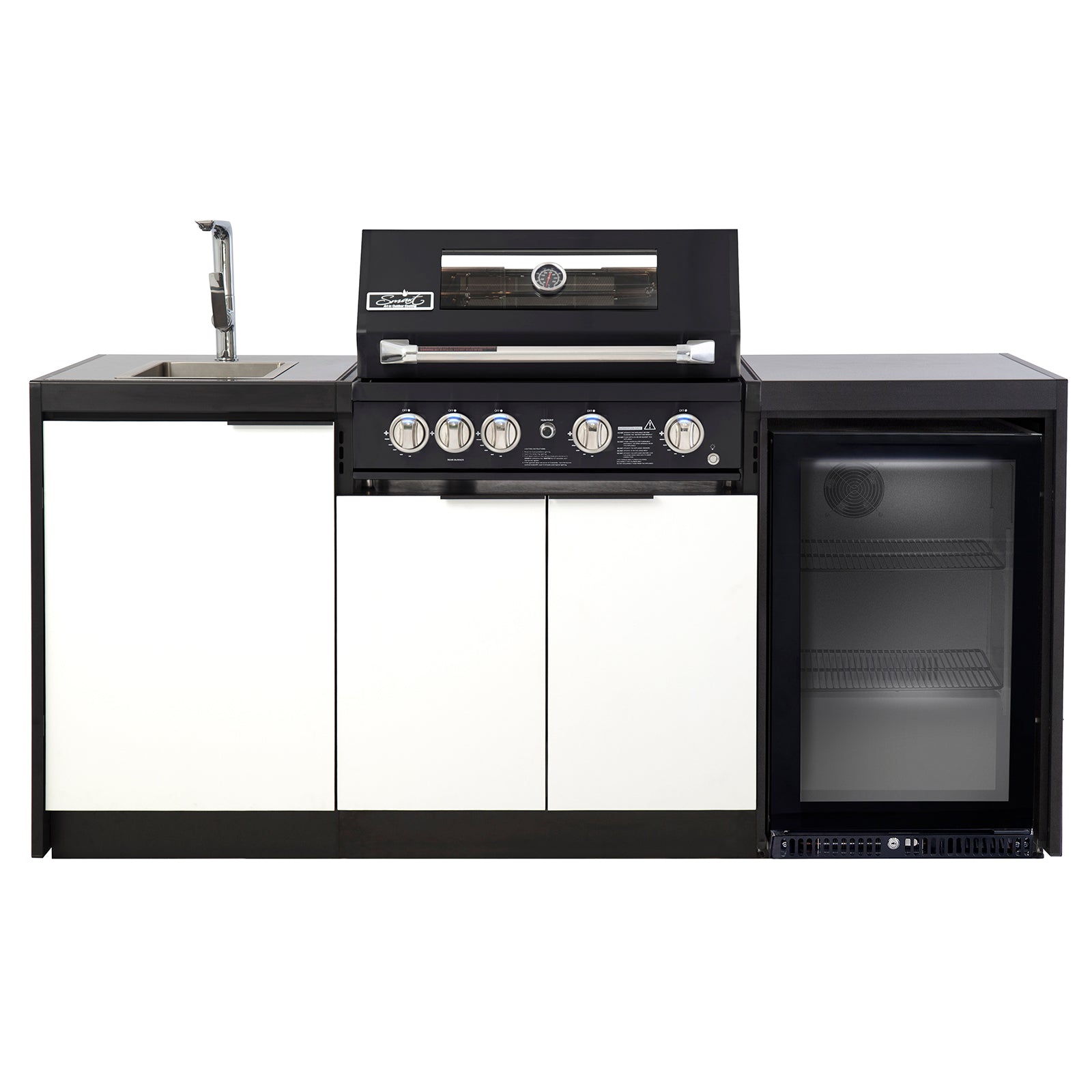 Cabinex Smart 4-Burner Black BBQ Kitchen Package - Small Size