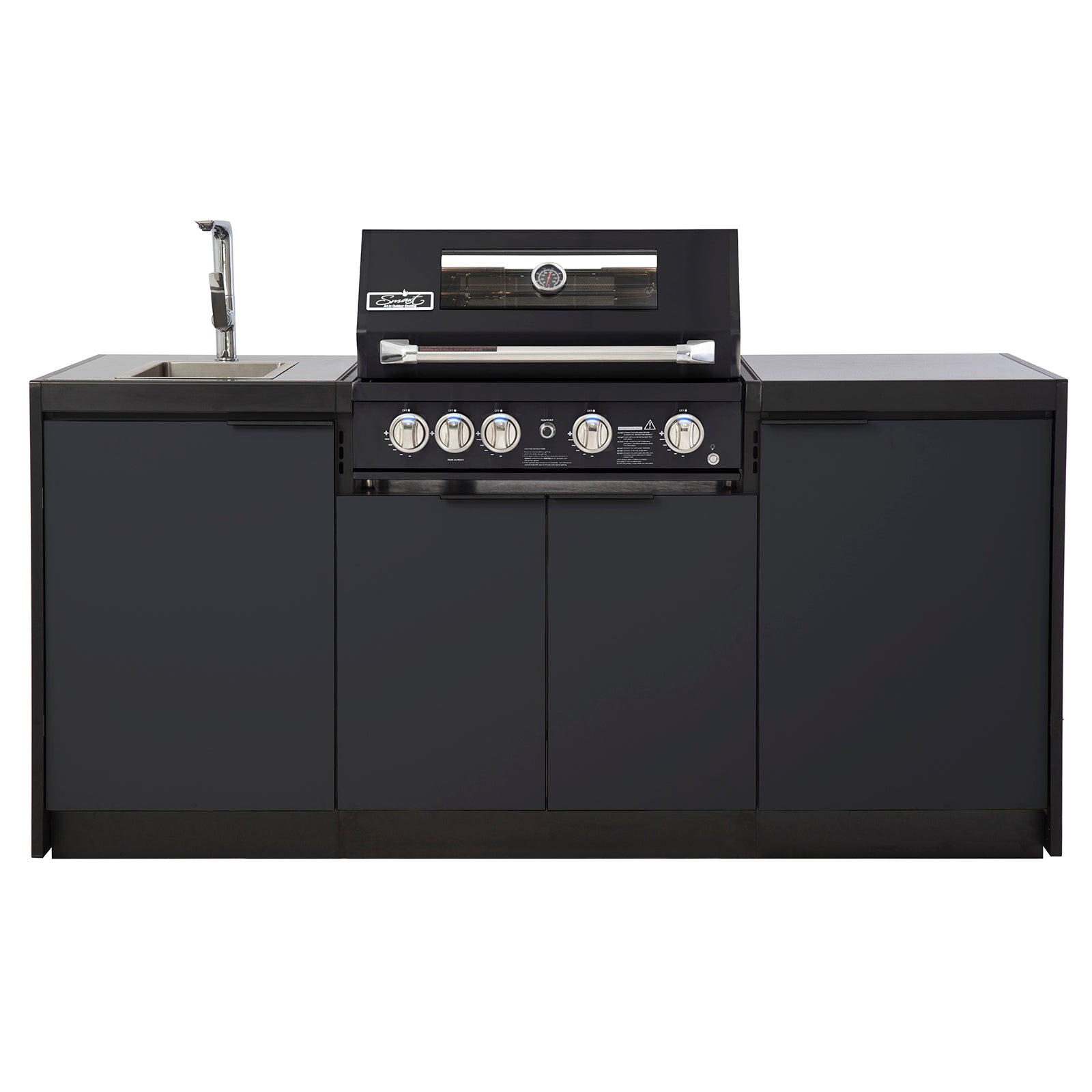 Cabinex Smart 4-Burner Black BBQ Kitchen Package - Small Size