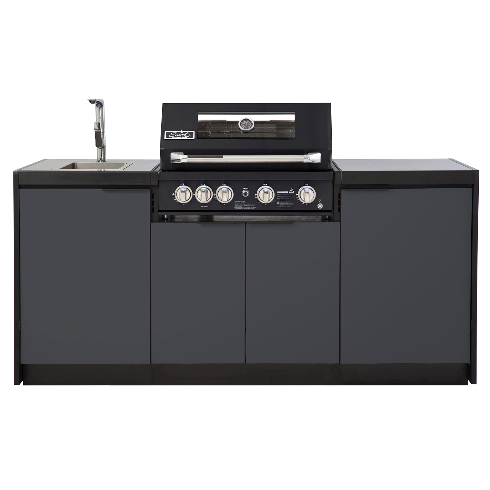 Cabinex Smart 4-Burner Black BBQ Kitchen Package - Small Size