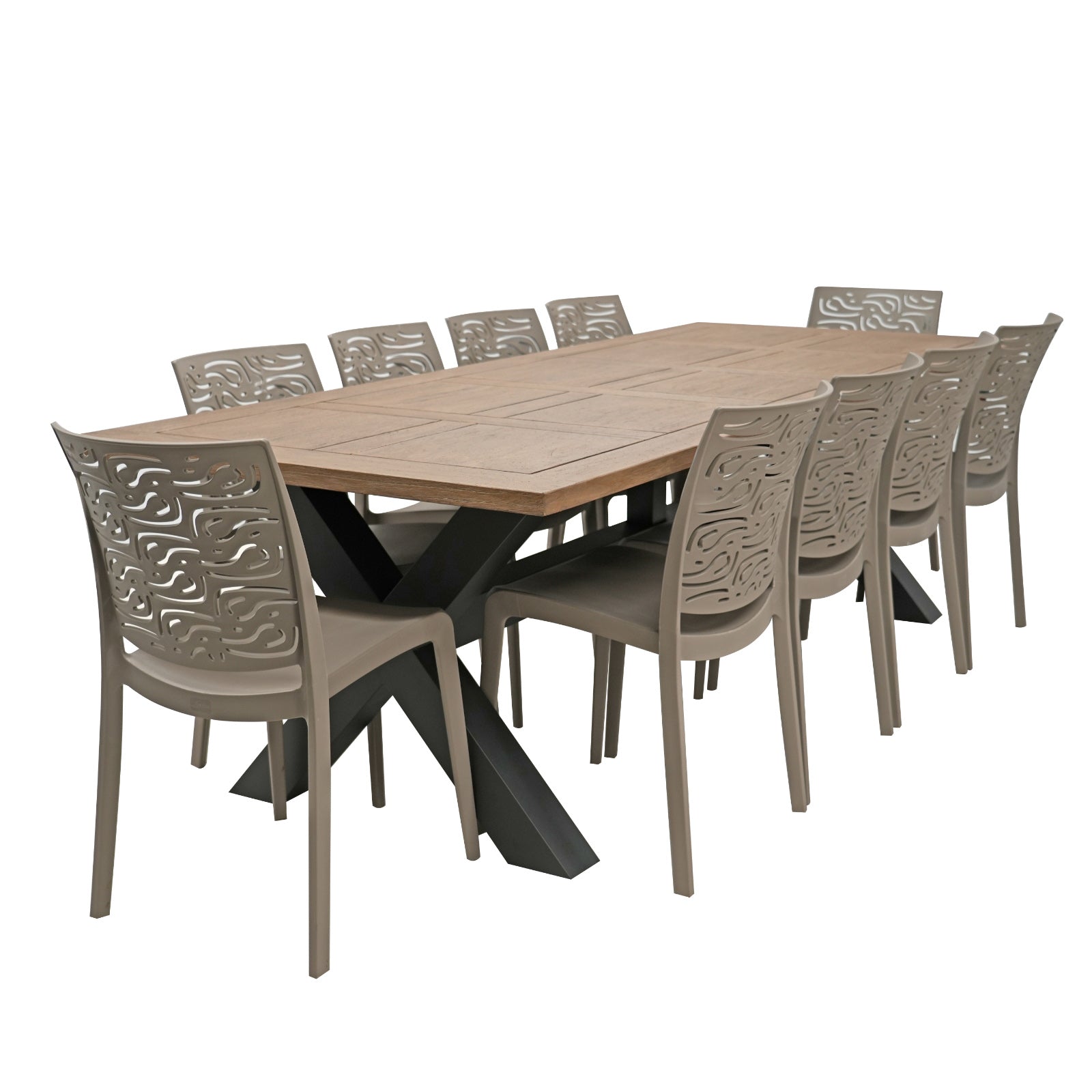 Excalibur Florentine Dining Setting with 10 Chairs