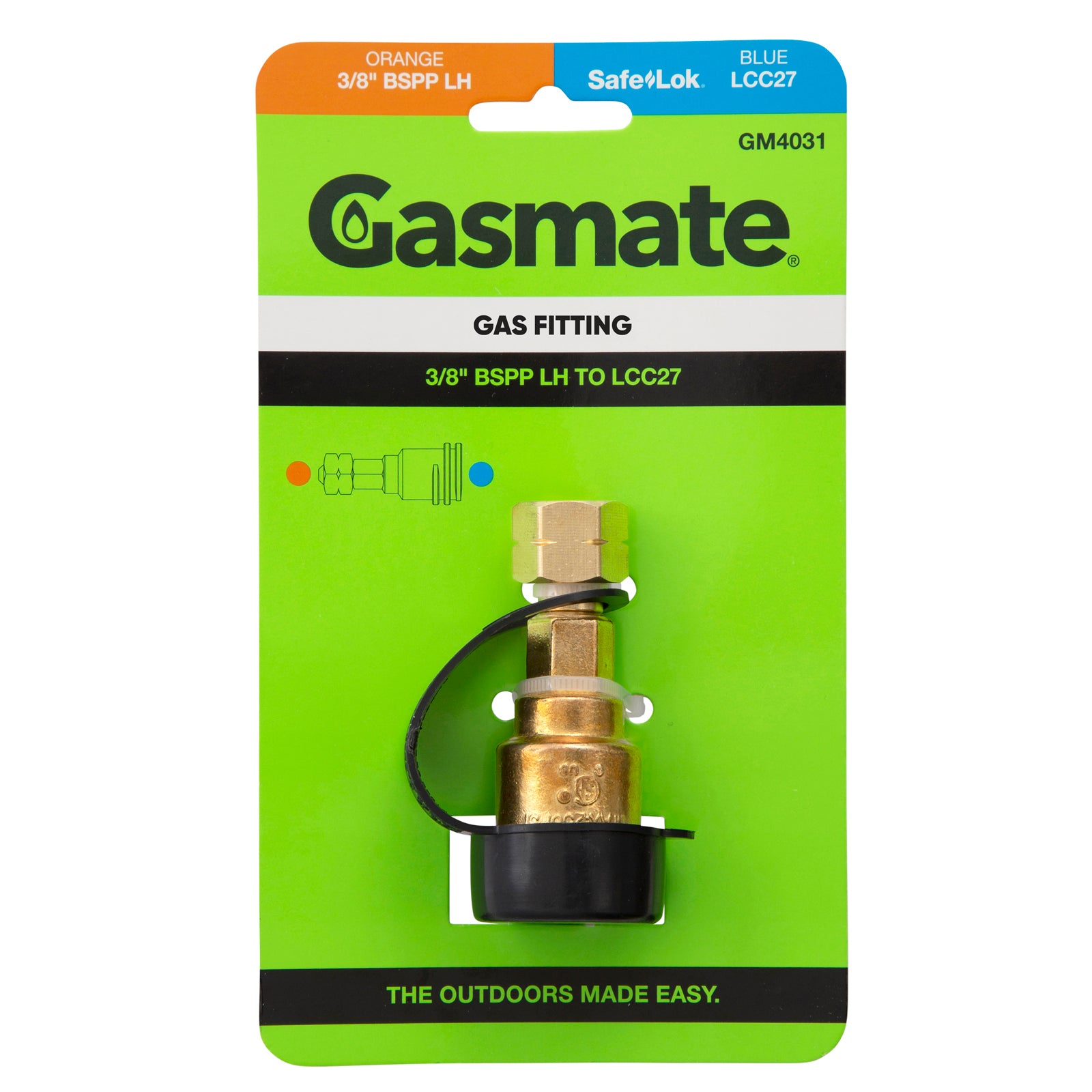 Gasmate Gas Fitting 3/8" BSHPP LH to LCC27