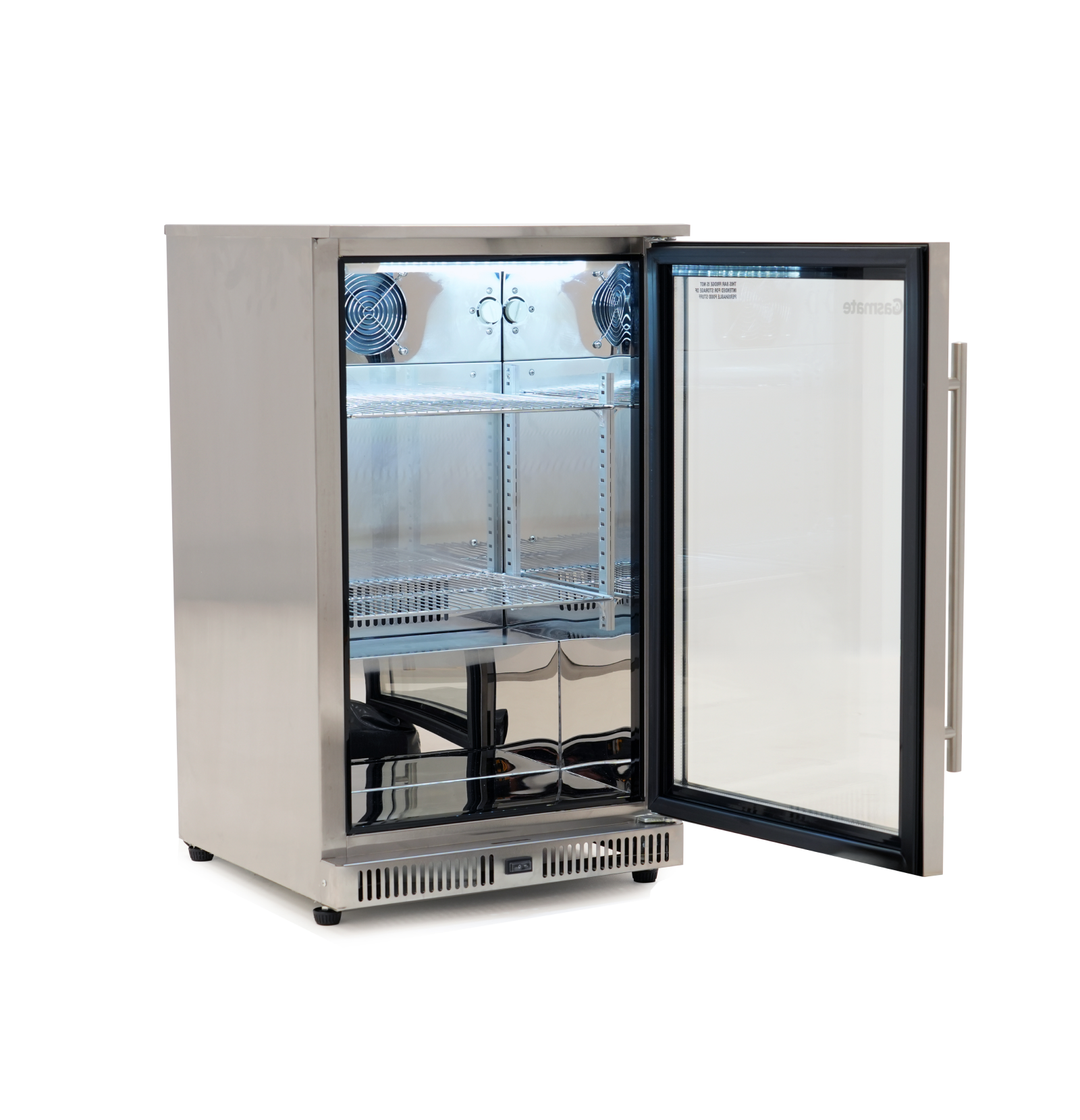 Bundle Artusi Stainless Steel Roasting Hood & Gasmate Single Door Bar Fridge 108L with Gasmaster 120cm Rangehood