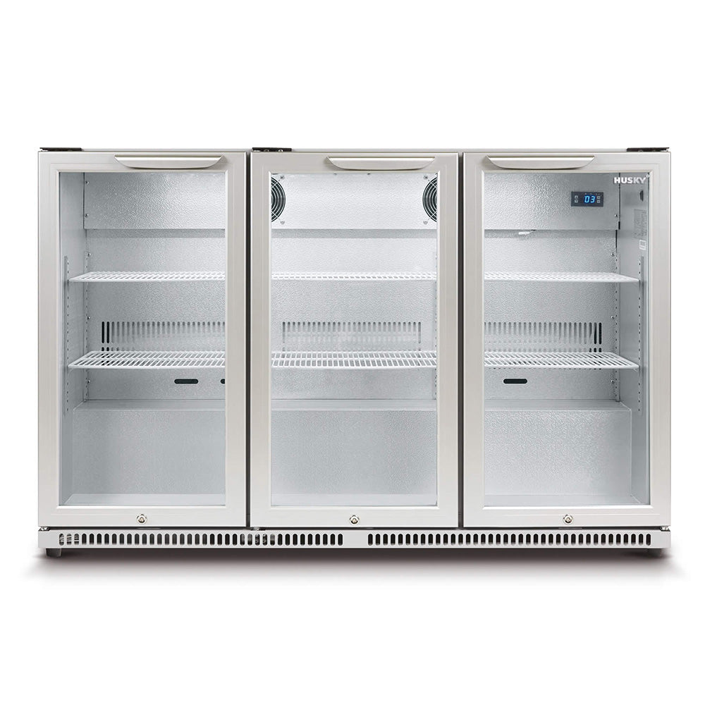 Husky 3-Door 307L Stainless Steel Glass Door Alfresco Bar Fridge