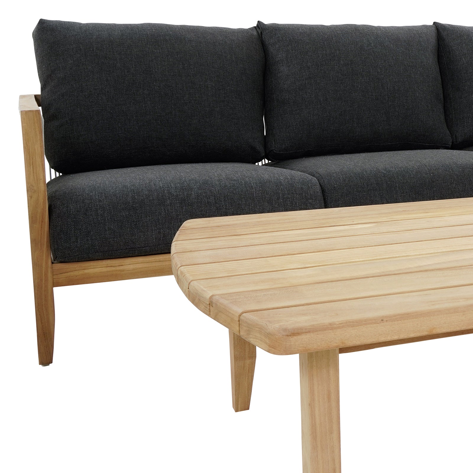 Excalibur Lita 4-Piece Teak Lounge Setting with 3-Seater Lounge