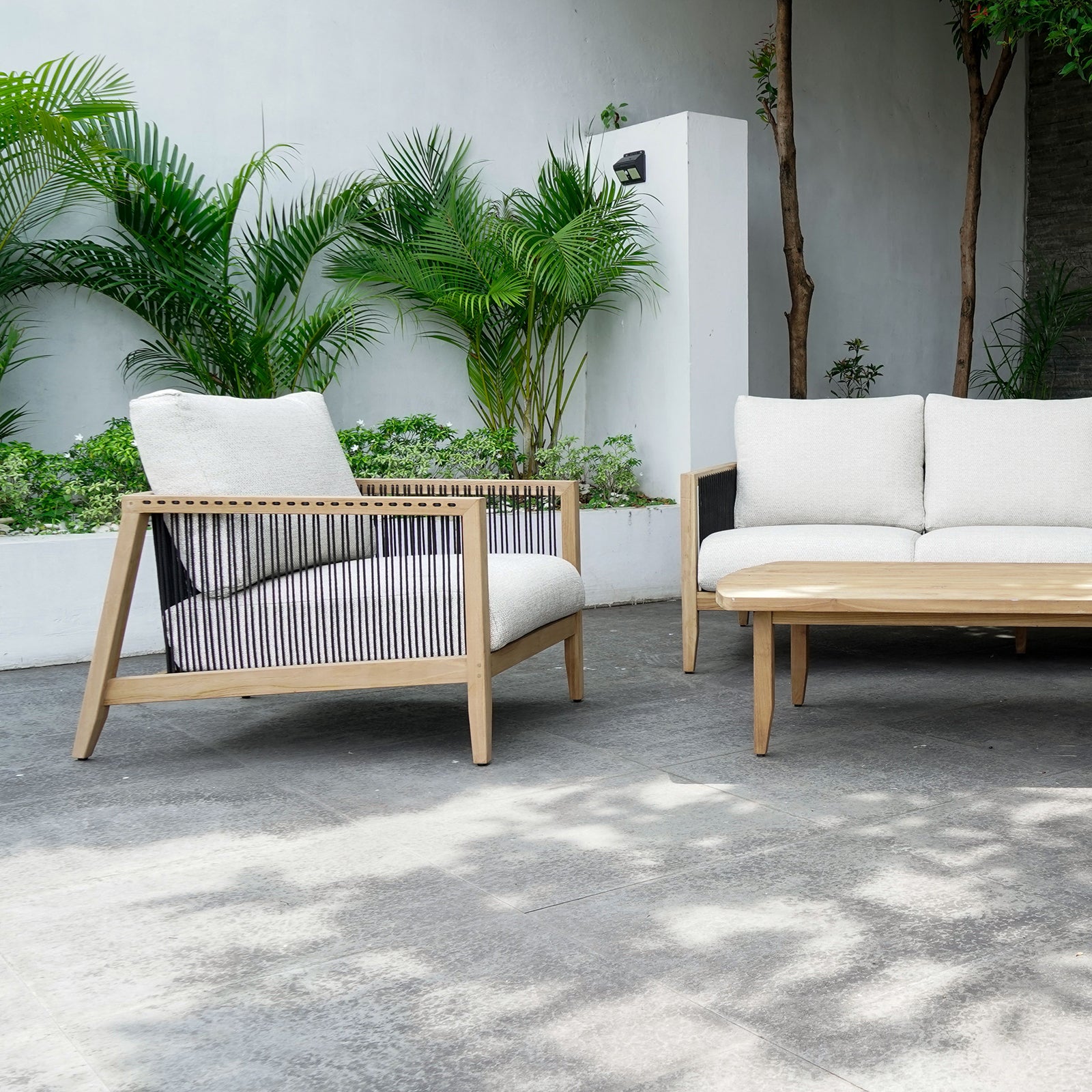 Excalibur Lita 4-Piece Teak Lounge Setting with 3-Seater Lounge