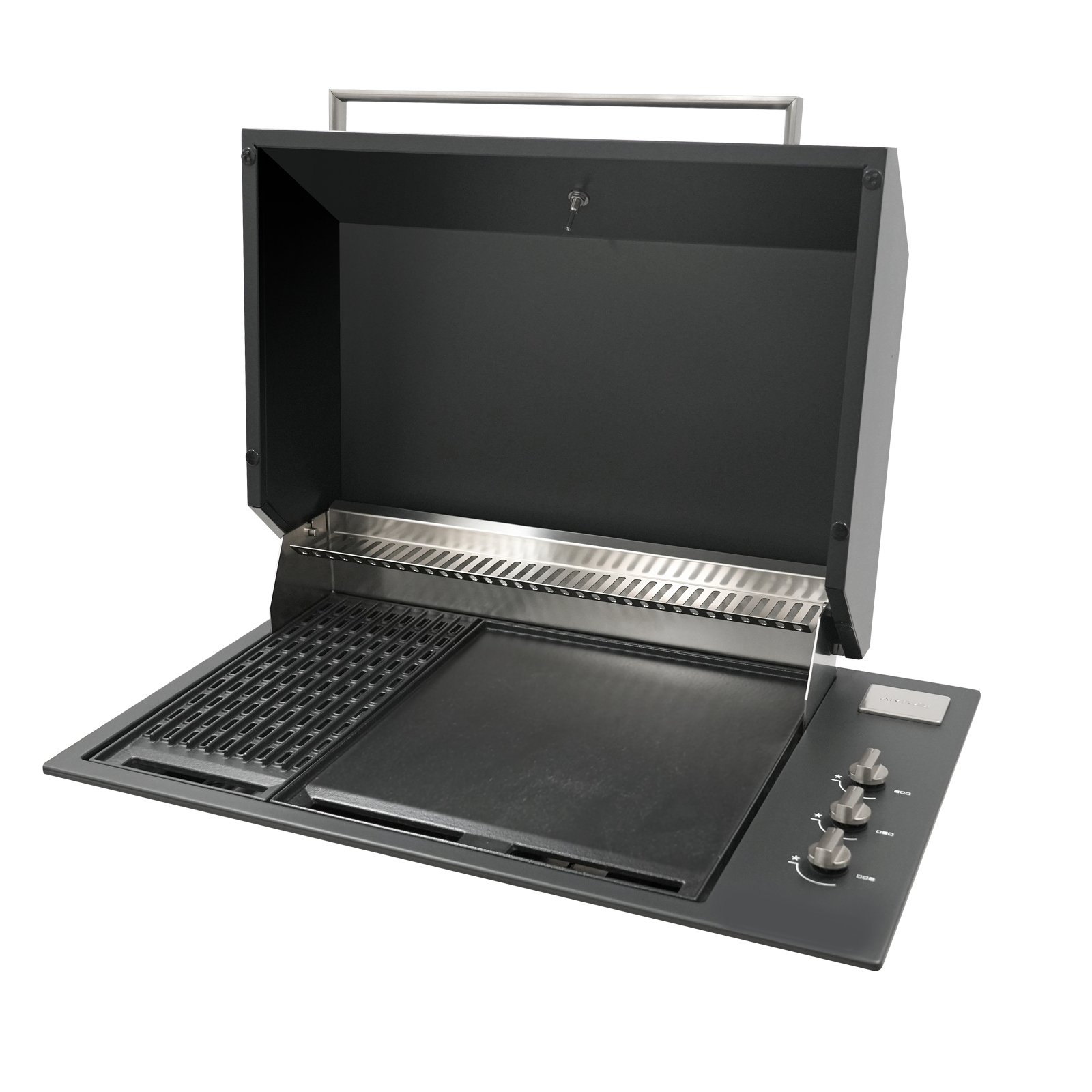 Artusi 80cm 3-Burner Matte Black Built-In BBQ with Hood