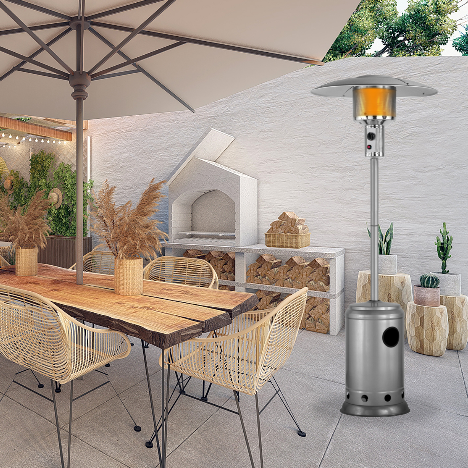 Gasmate Silver Powder Coated Patio Heater