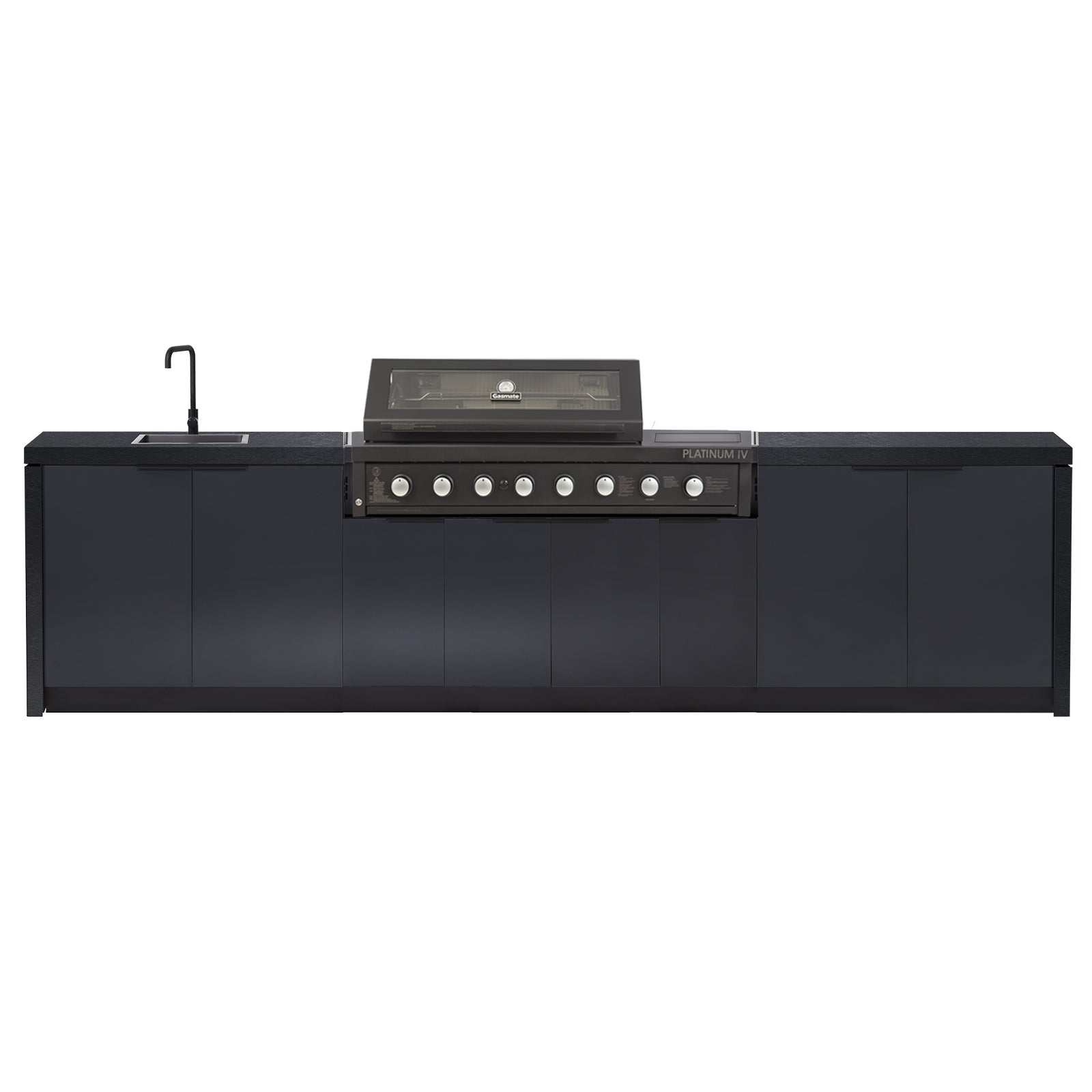 Cabinex Platinum IV 6-Burner Kitchen with Side Burner Package with Porcelain Benchtop