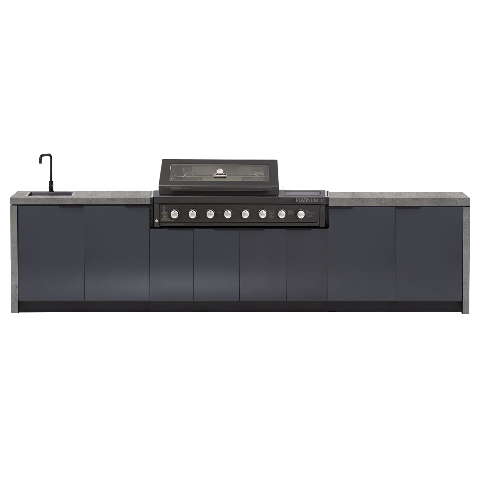 Cabinex Platinum IV 6-Burner Kitchen with Side Burner Package with Porcelain Benchtop