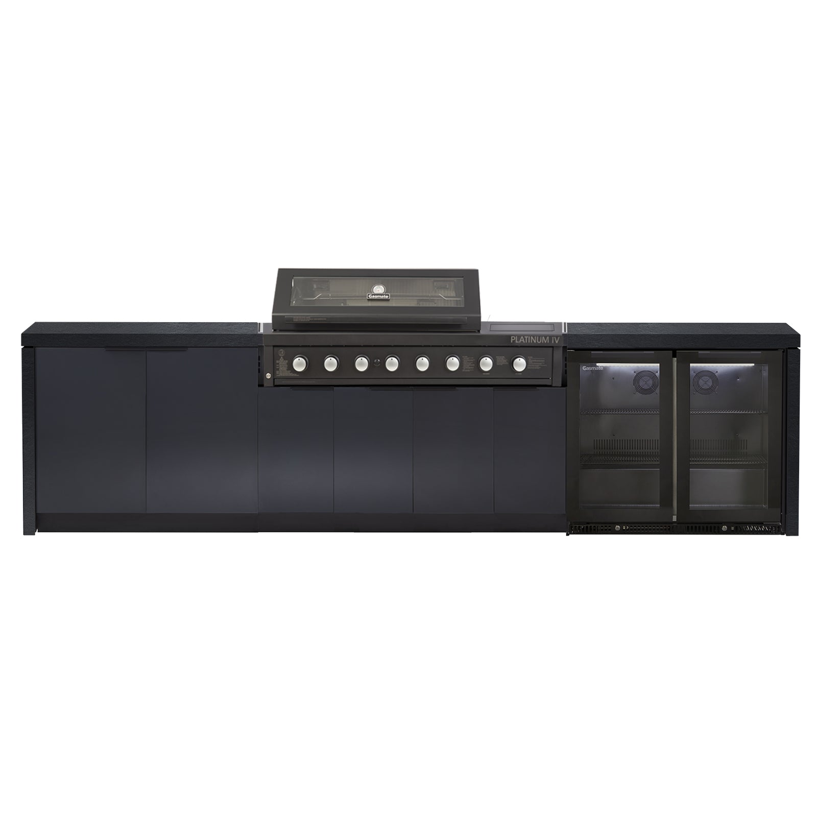 Cabinex Platinum IV 6-Burner Kitchen with Side Burner Package with Porcelain Benchtop