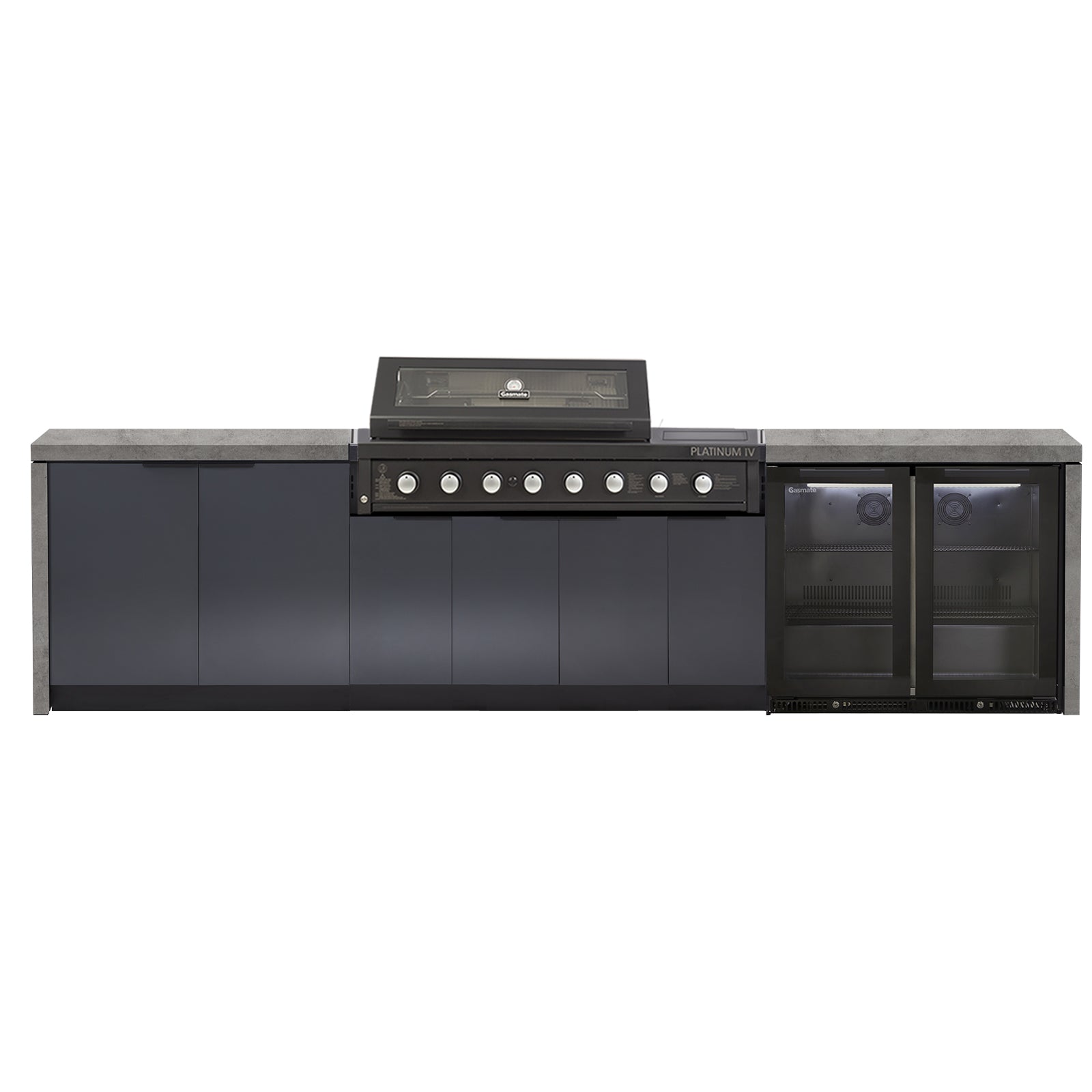 Cabinex Platinum IV 6-Burner Kitchen with Side Burner Package with Porcelain Benchtop