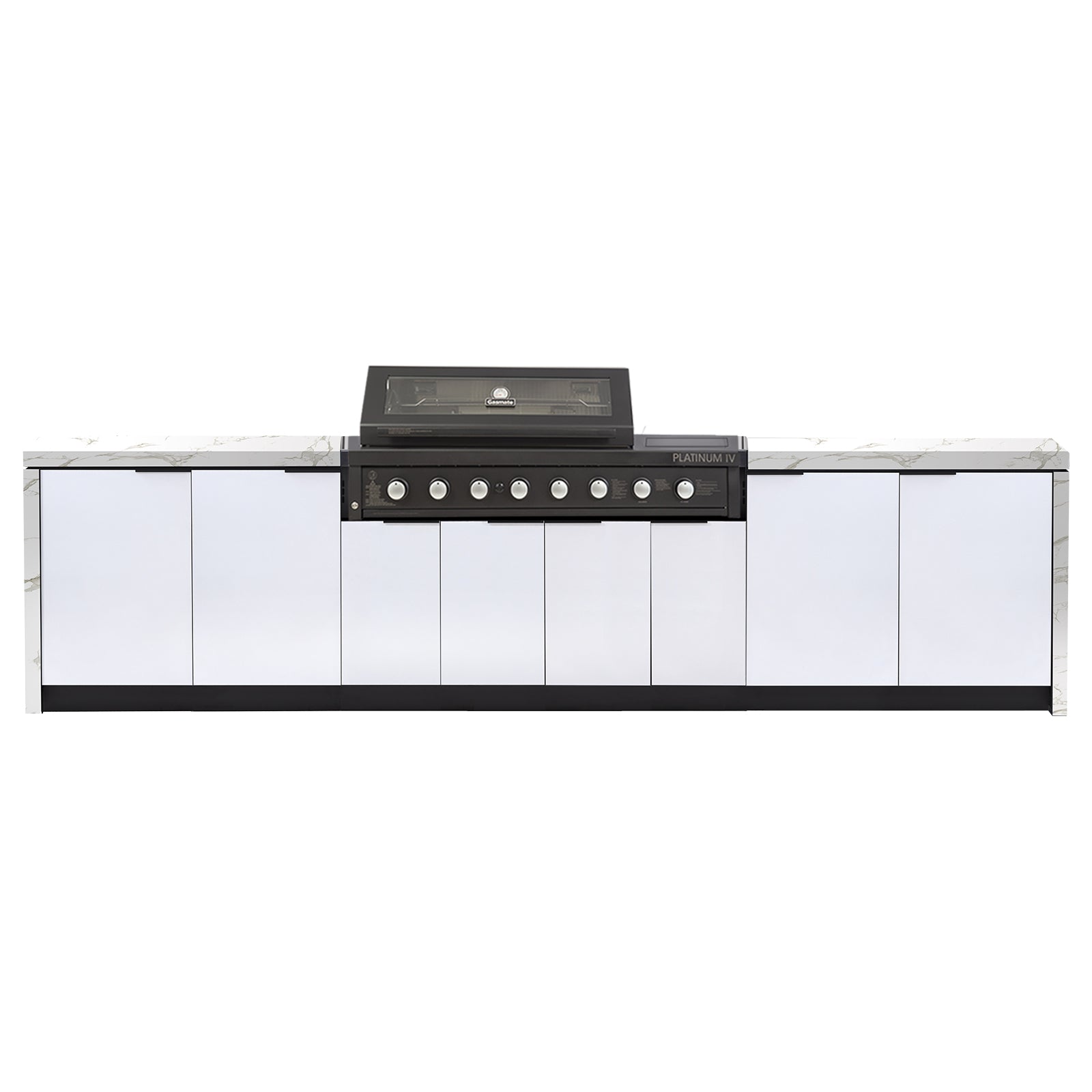 Cabinex Platinum IV 6-Burner Kitchen with Side Burner Package with Porcelain Benchtop