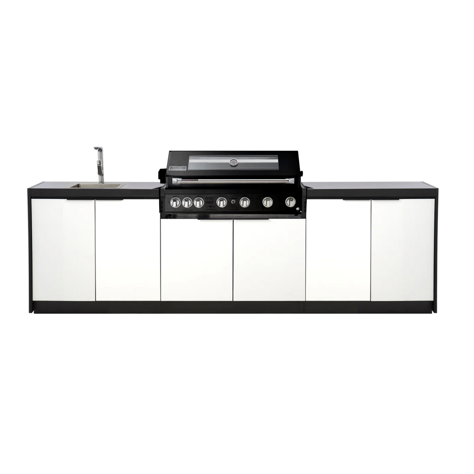 Cabinex Smart 6-Burner Black BBQ Kitchen Package - Large Size