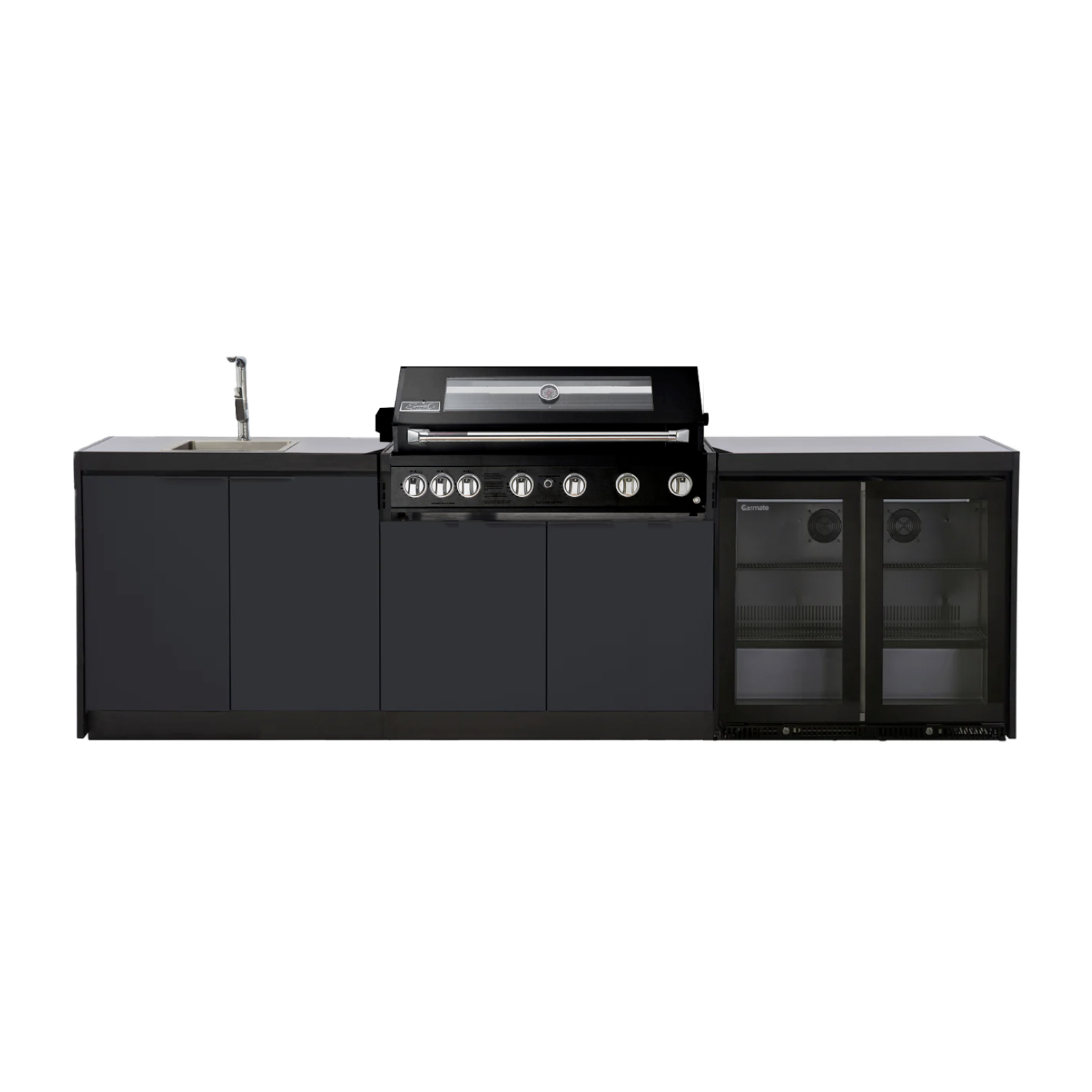Cabinex Smart 6-Burner Black BBQ Kitchen Package - Large Size