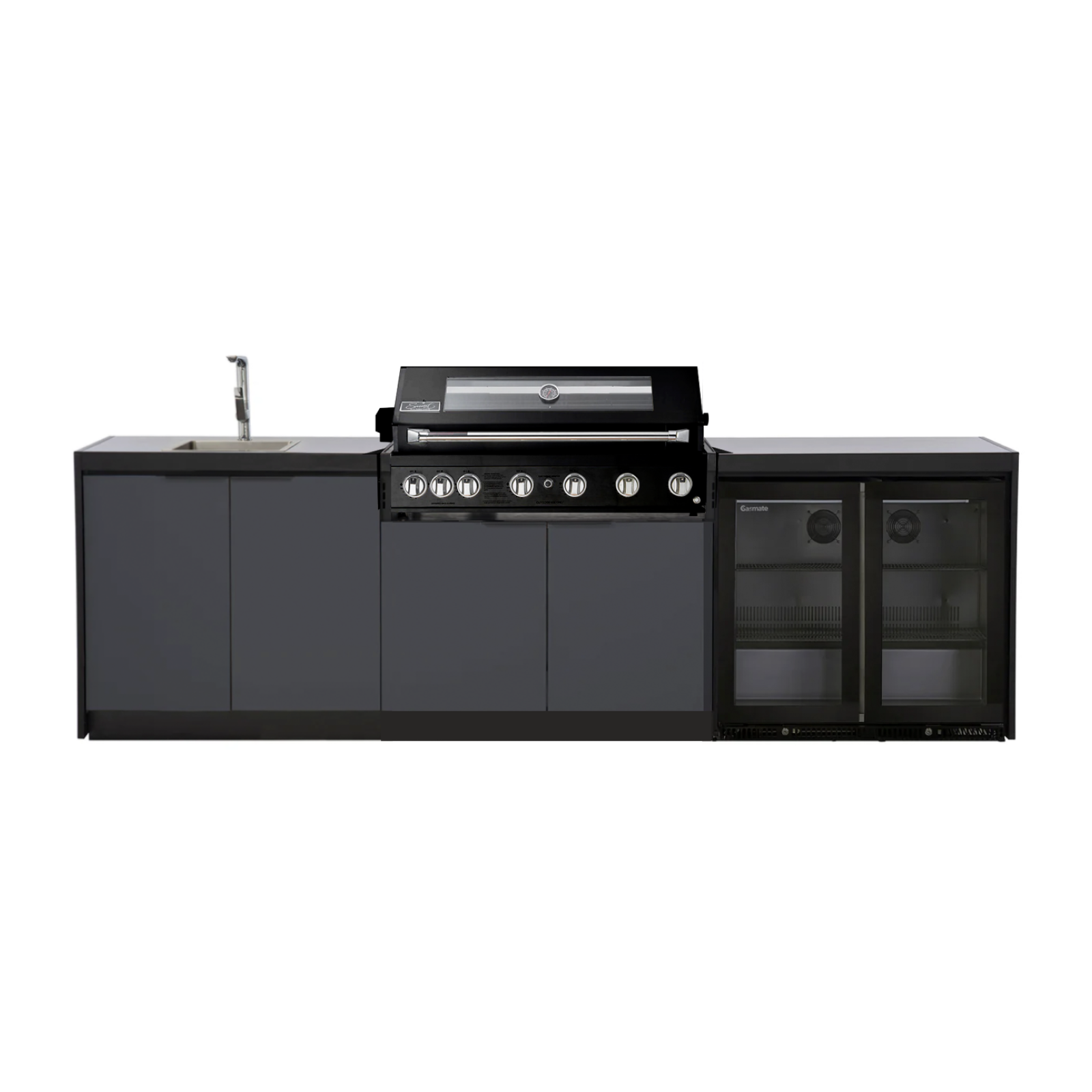 Cabinex Smart 6-Burner Black BBQ Kitchen Package - Large Size