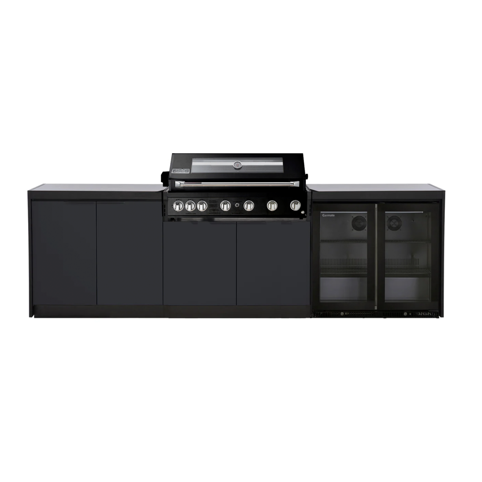 Cabinex Smart 6-Burner Black BBQ Kitchen Package - Large Size