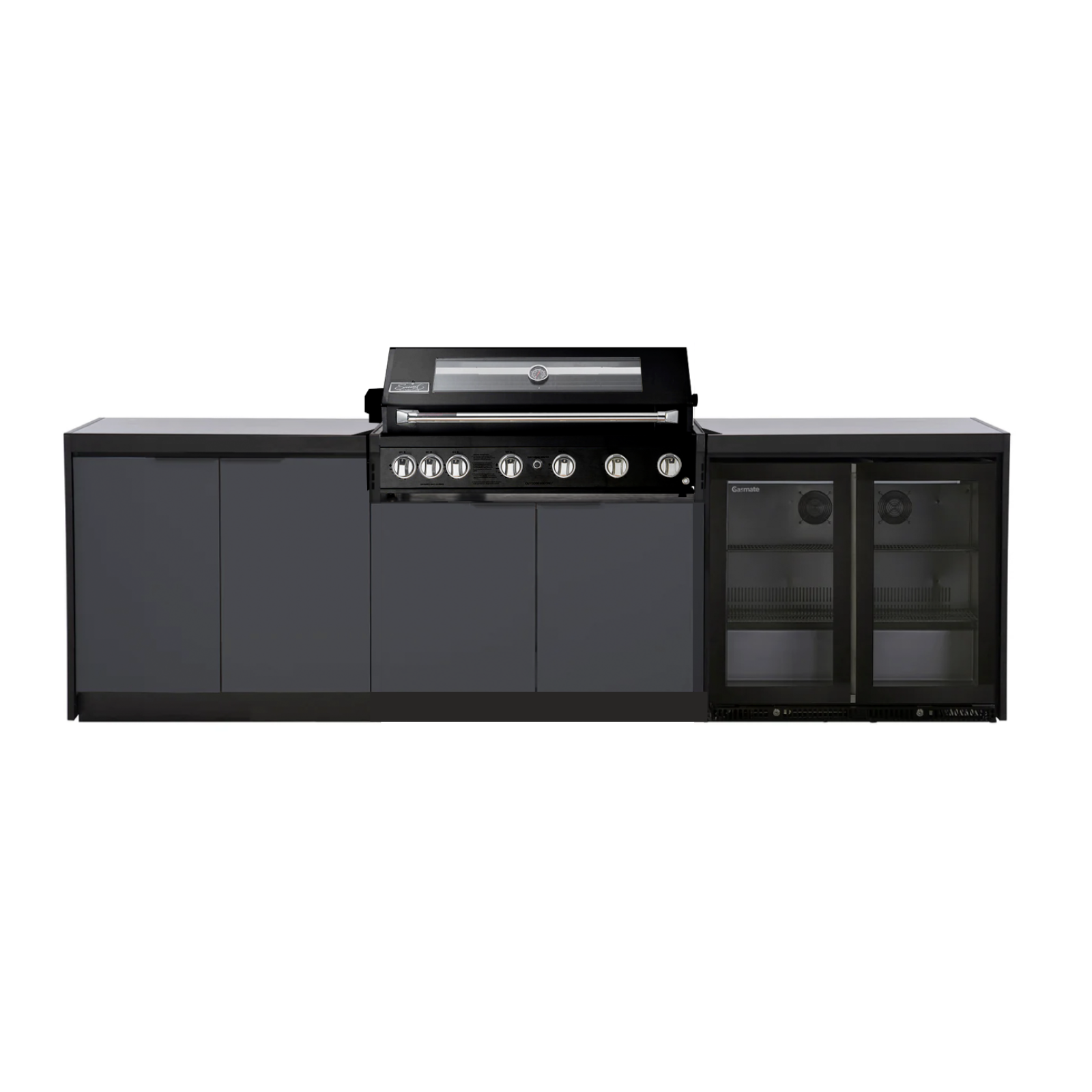 Cabinex Smart 6-Burner Black BBQ Kitchen Package - Large Size