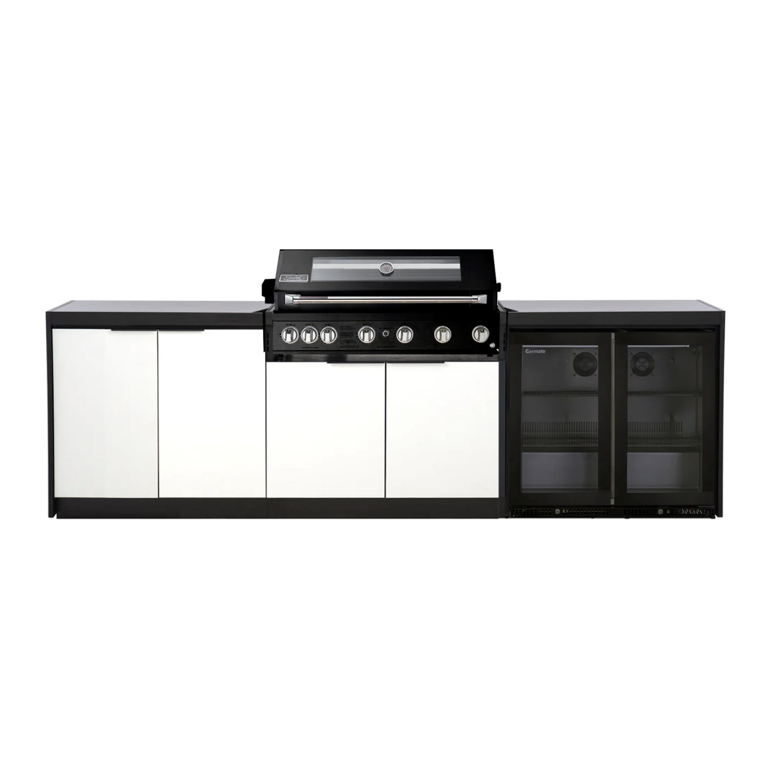 Cabinex Smart 6-Burner Black BBQ Kitchen Package - Large Size