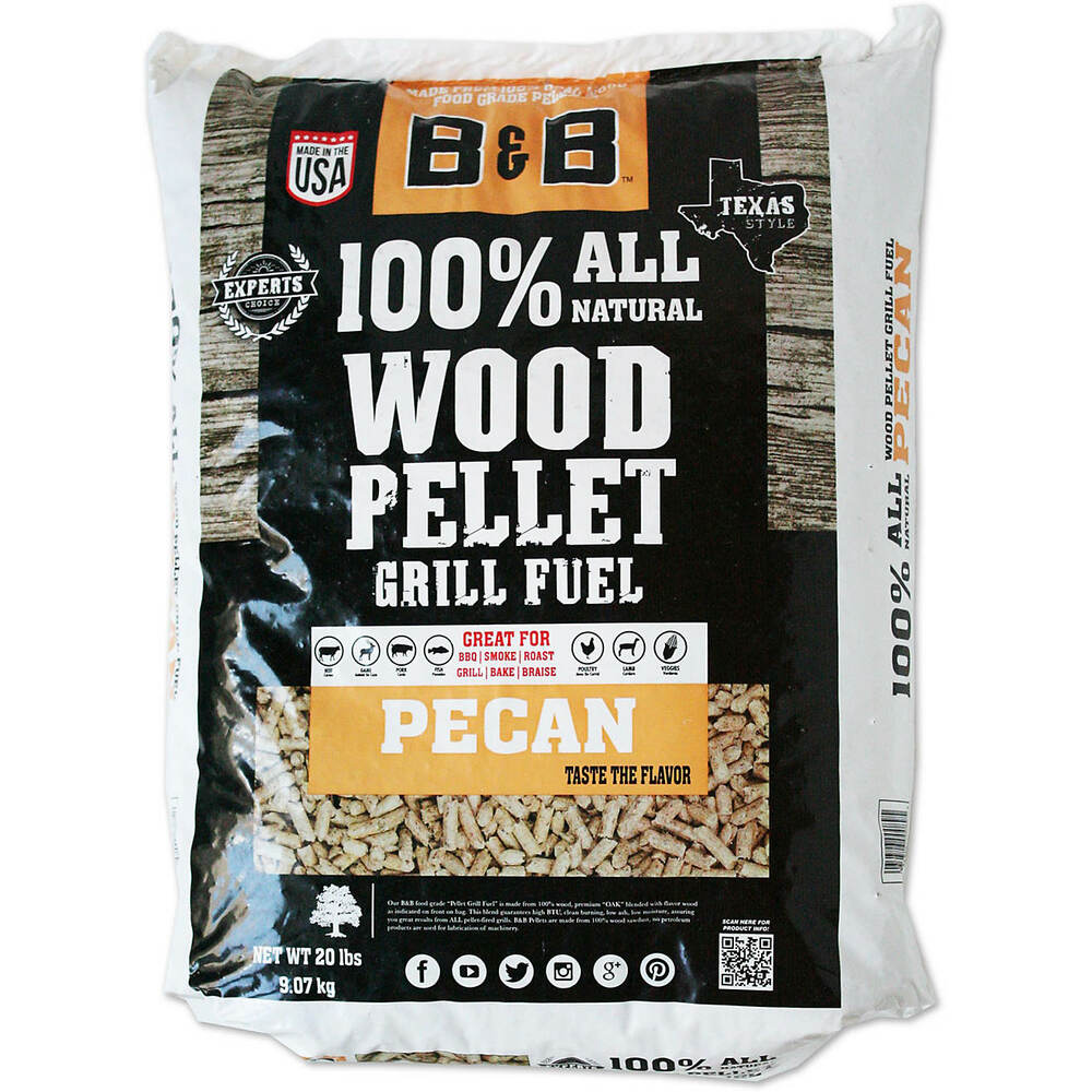 20lb B&B Pecan Pellet Grill Fuel B00089 Outdoors Domain