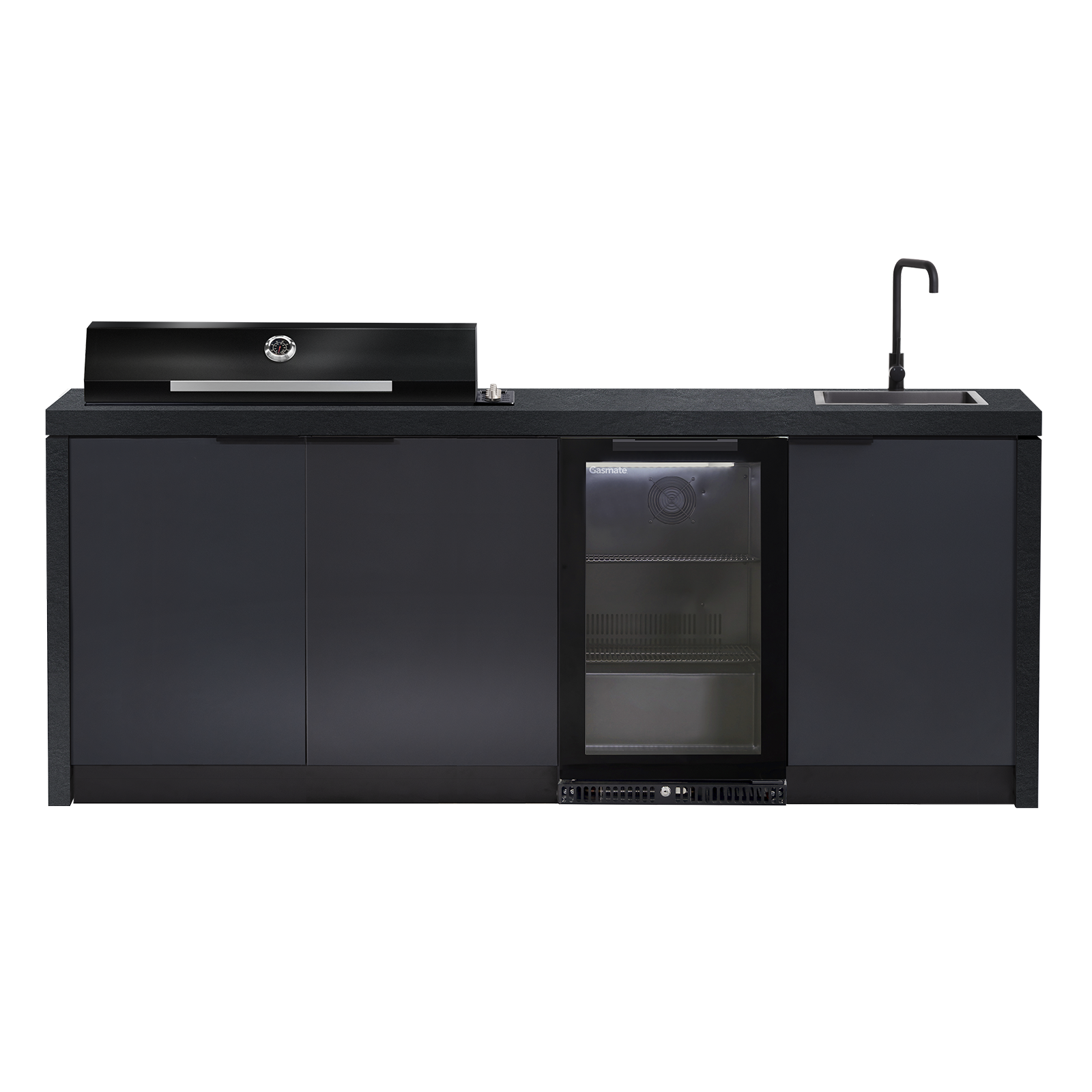 Cabinex Minimal Outdoor Kitchen with Gloss Black Artusi BBQ