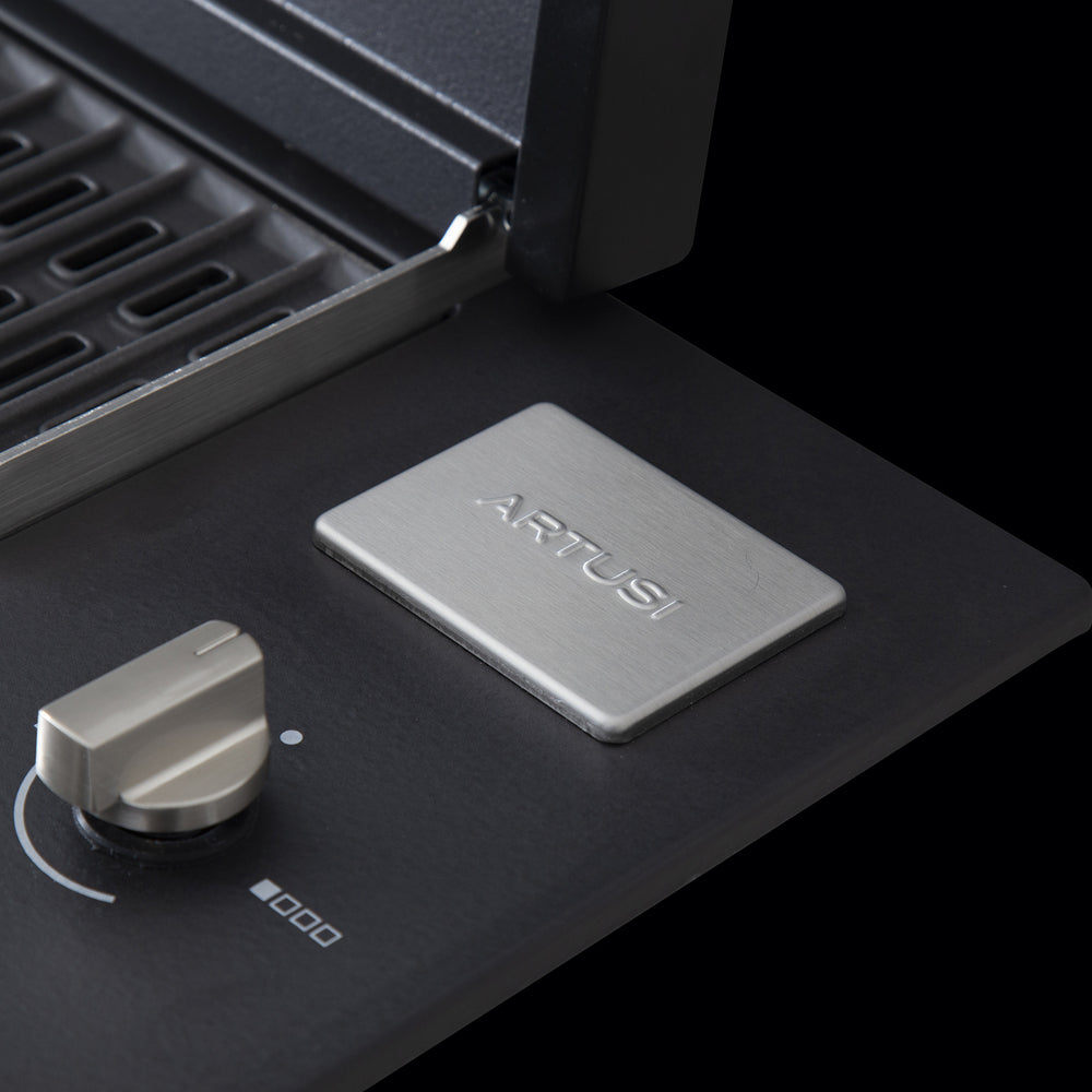 Artusi Matte Black 4 Burner Built-In BBQ with Flat Lid