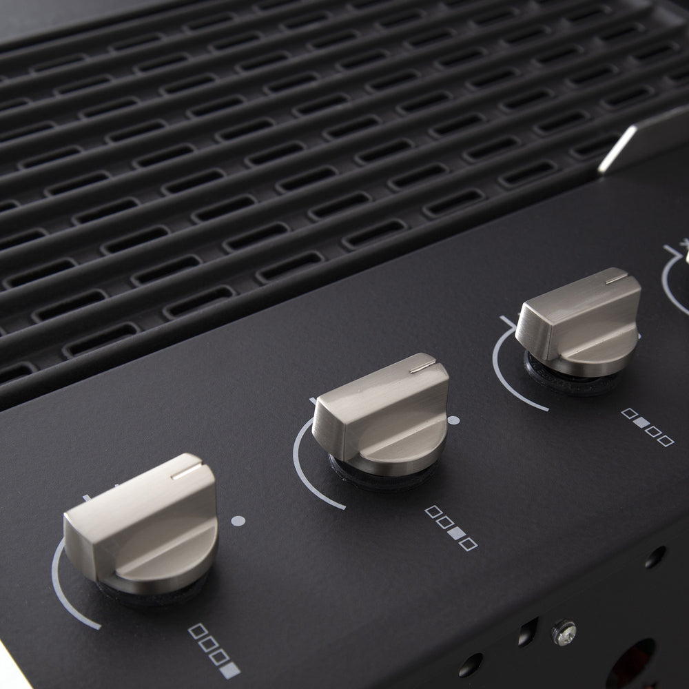 Artusi Matte Black 4 Burner Built-In BBQ with Flat Lid