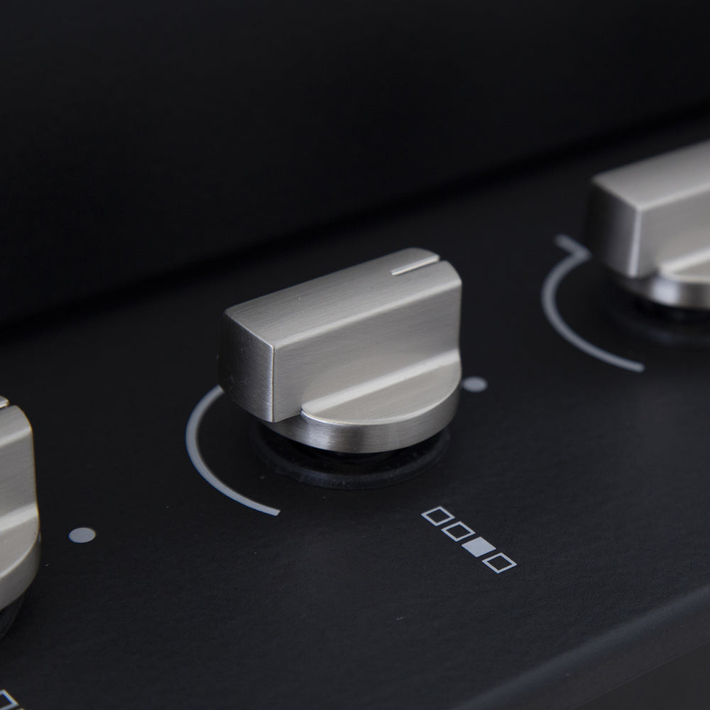 Artusi Matte Black 4 Burner Built-In BBQ with Flat Lid