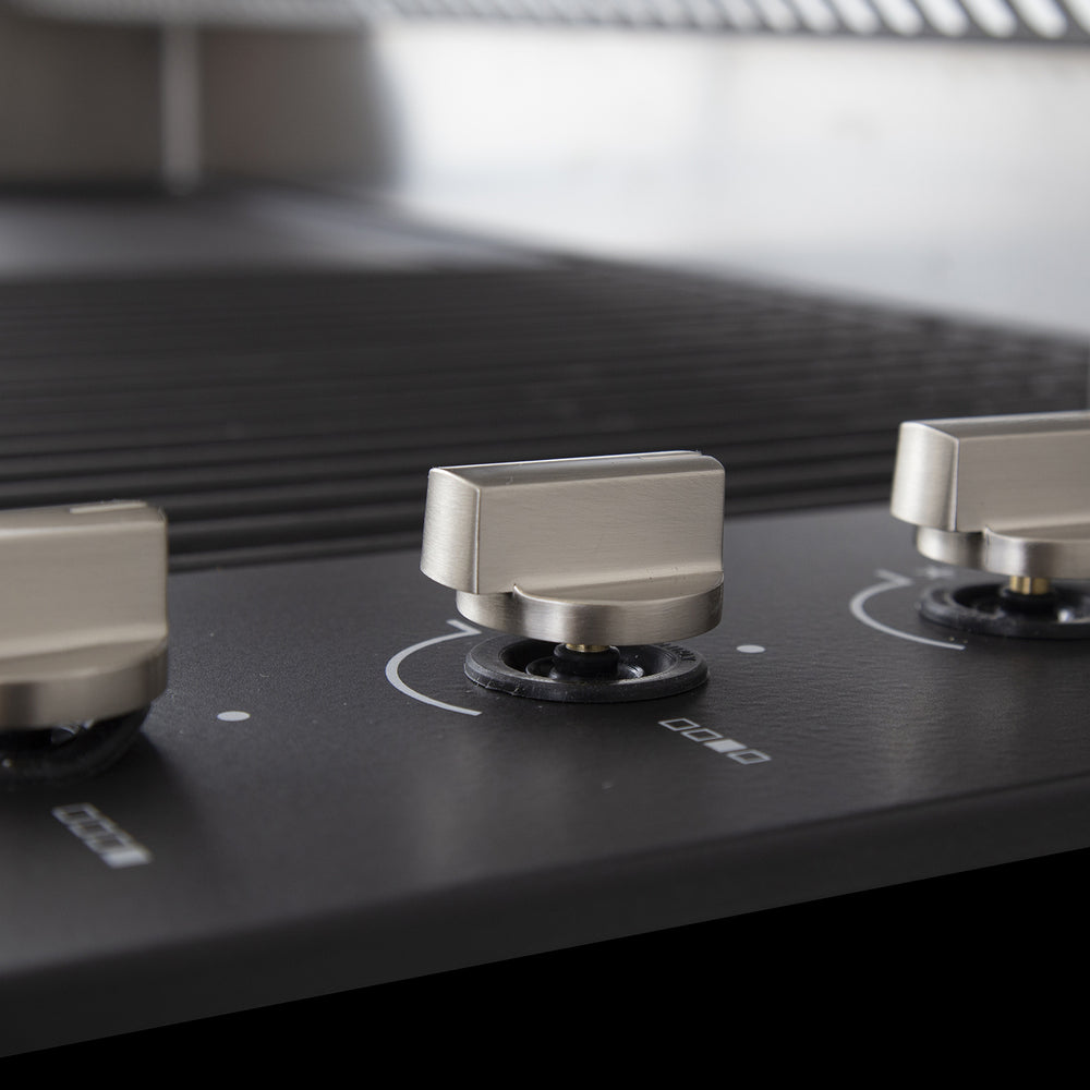 Artusi Matte Black 4 Burner Built-In BBQ with Roasting Hood