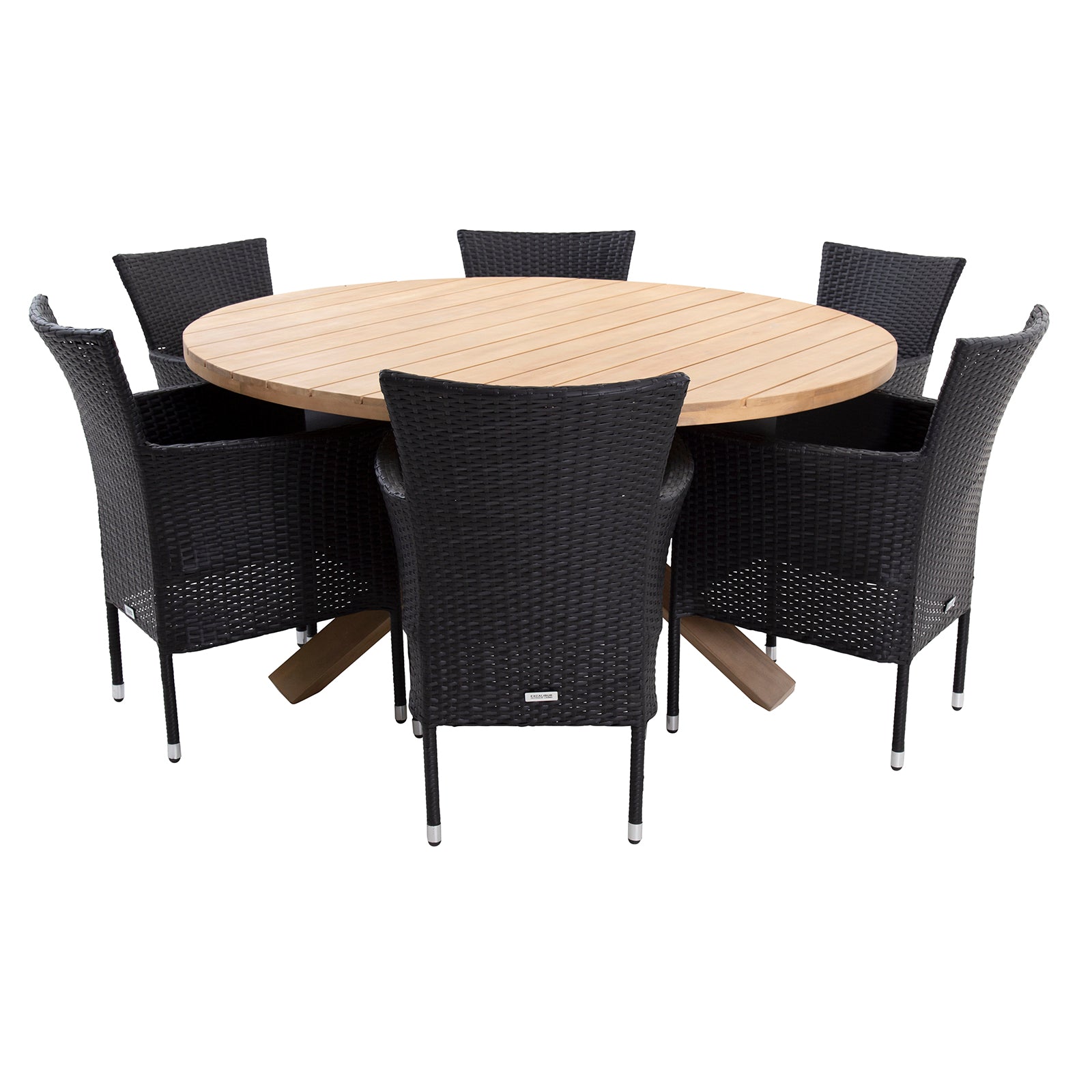 Excalibur Charlotte 7 piece Round Dining with Capri Chairs