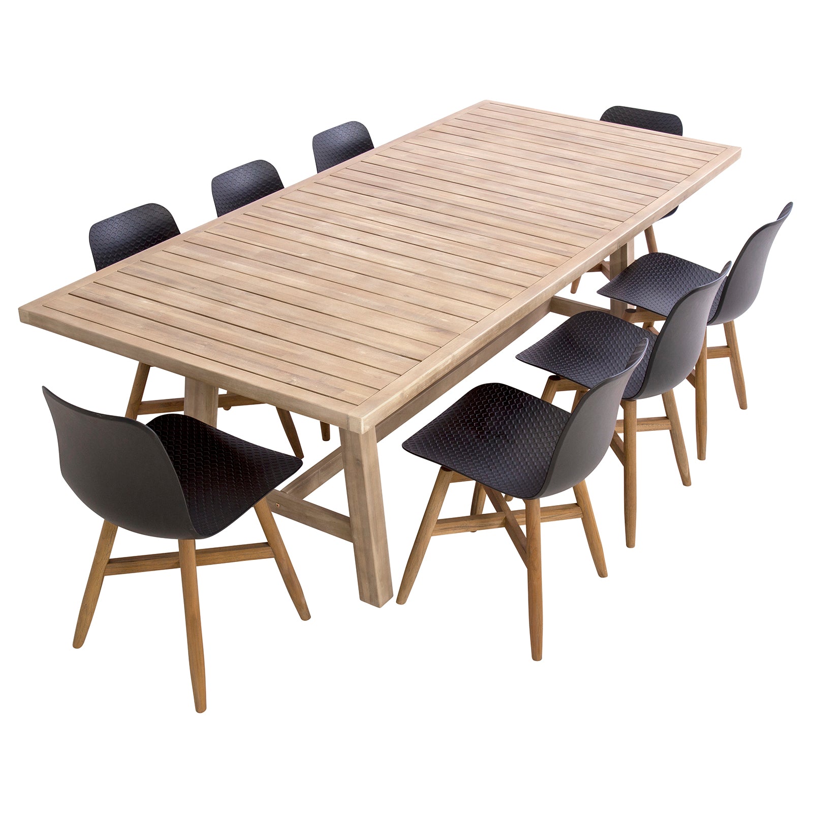 Excalibur Cherisse 9 piece Dining Setting with St Tropez Chairs