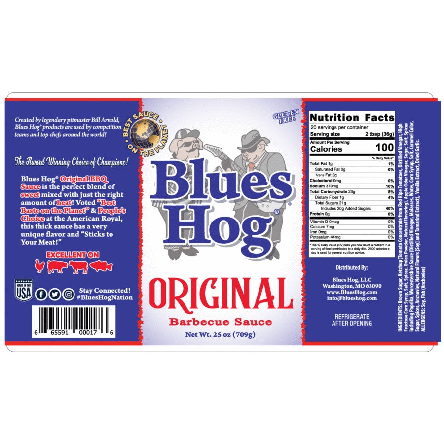 Blues Hog Original BBQ Sauce - 709g Squeeze Bottle