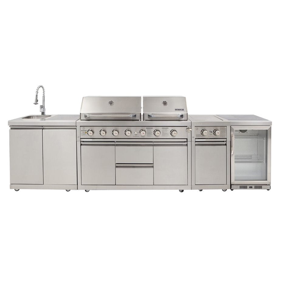 Gasmaster Hero 6 Burner with Twin Hood BBQ and Dual Burner Kitchen 6