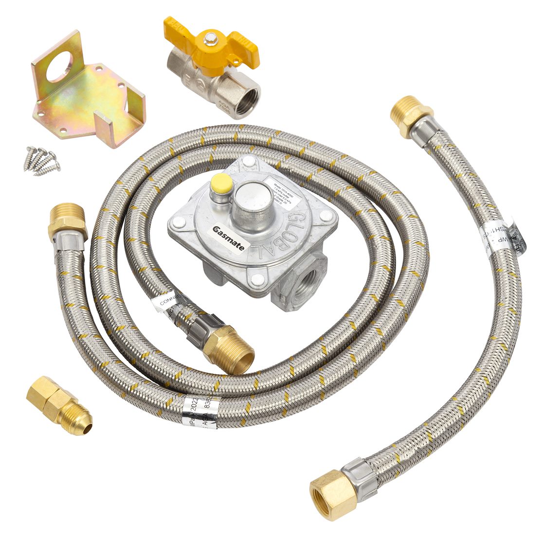 Gasmate Natural Gas High Flow Regulator & Hose Kit with Ball Valve