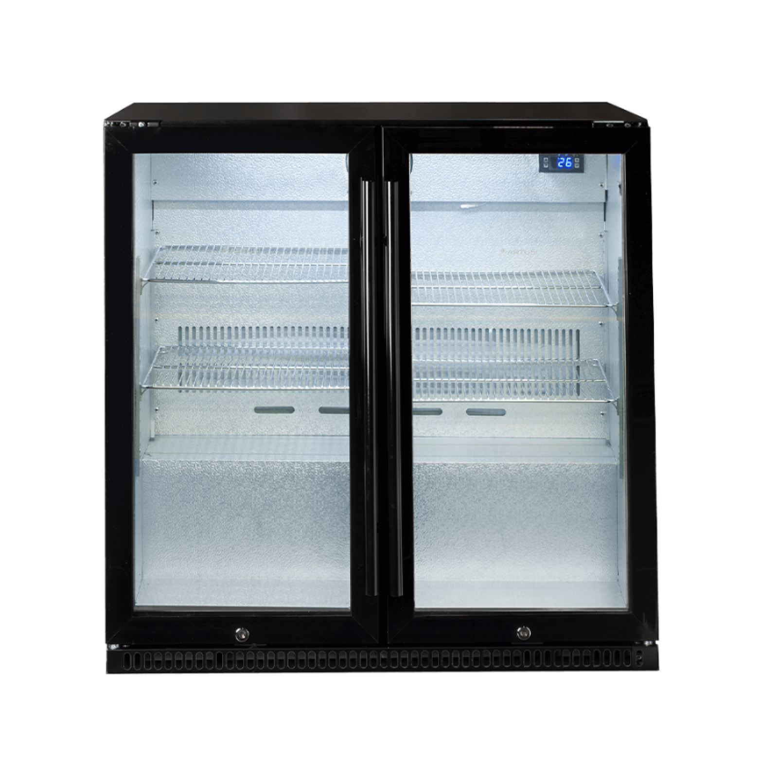 Artusi Double Door Black Outdoor Refrigerator
