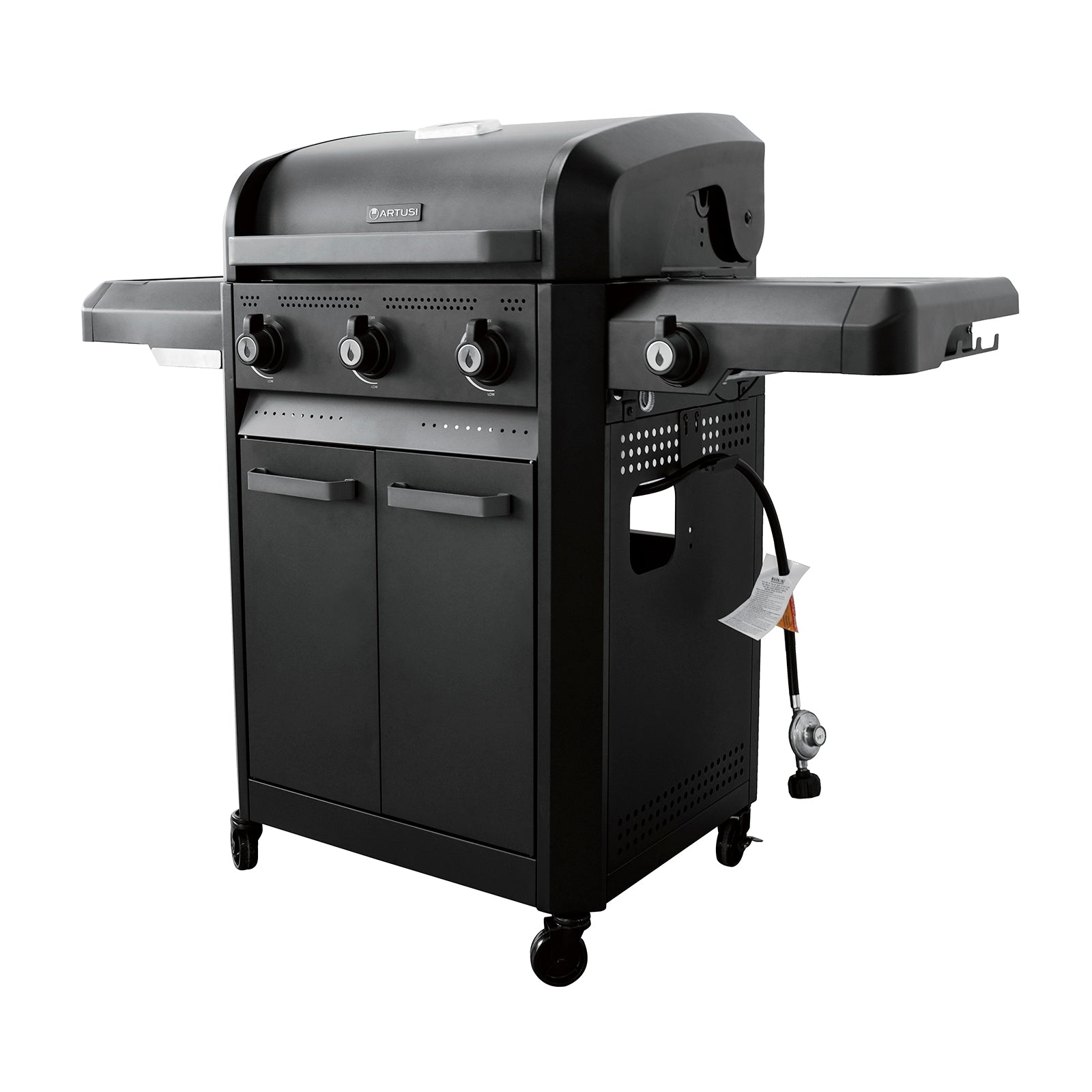 Artusi Chicago 3 Burner Freestanding BBQ with Sideburner