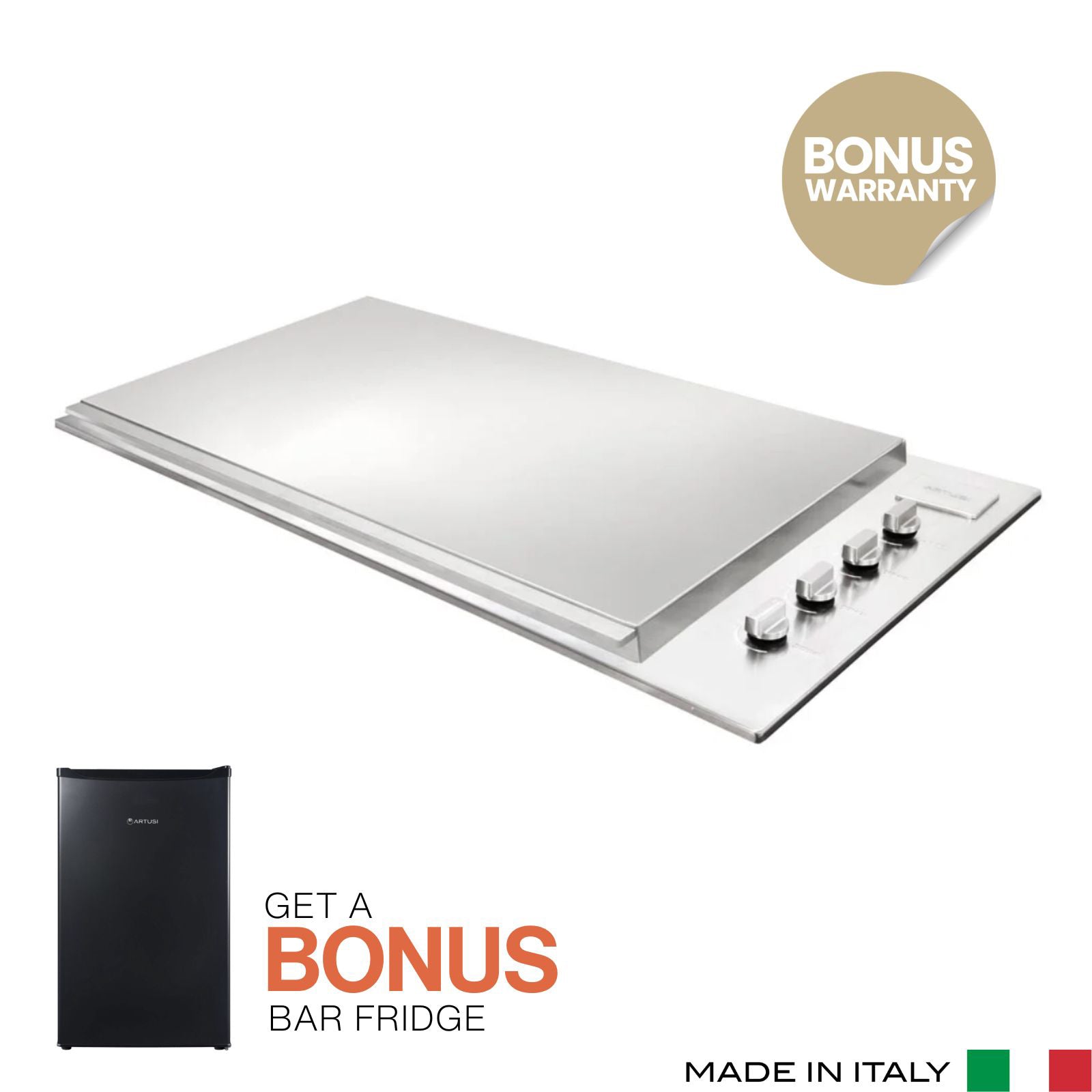 Artusi 4 Burner Built-in 316 Stainless Barbeque with Flat Lid