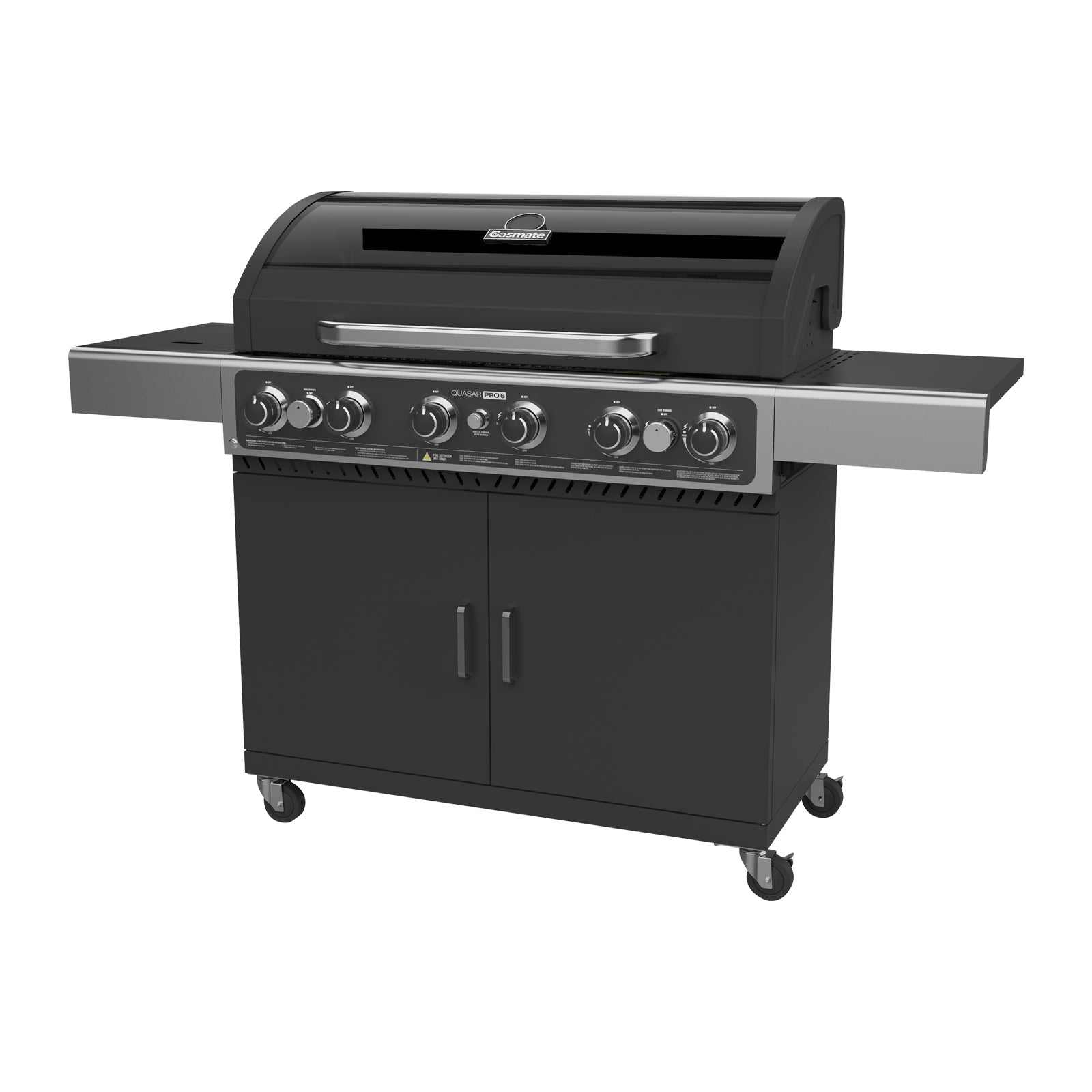 Gasmate Quasar Pro Hooded 6 Burner Trolley BBQ