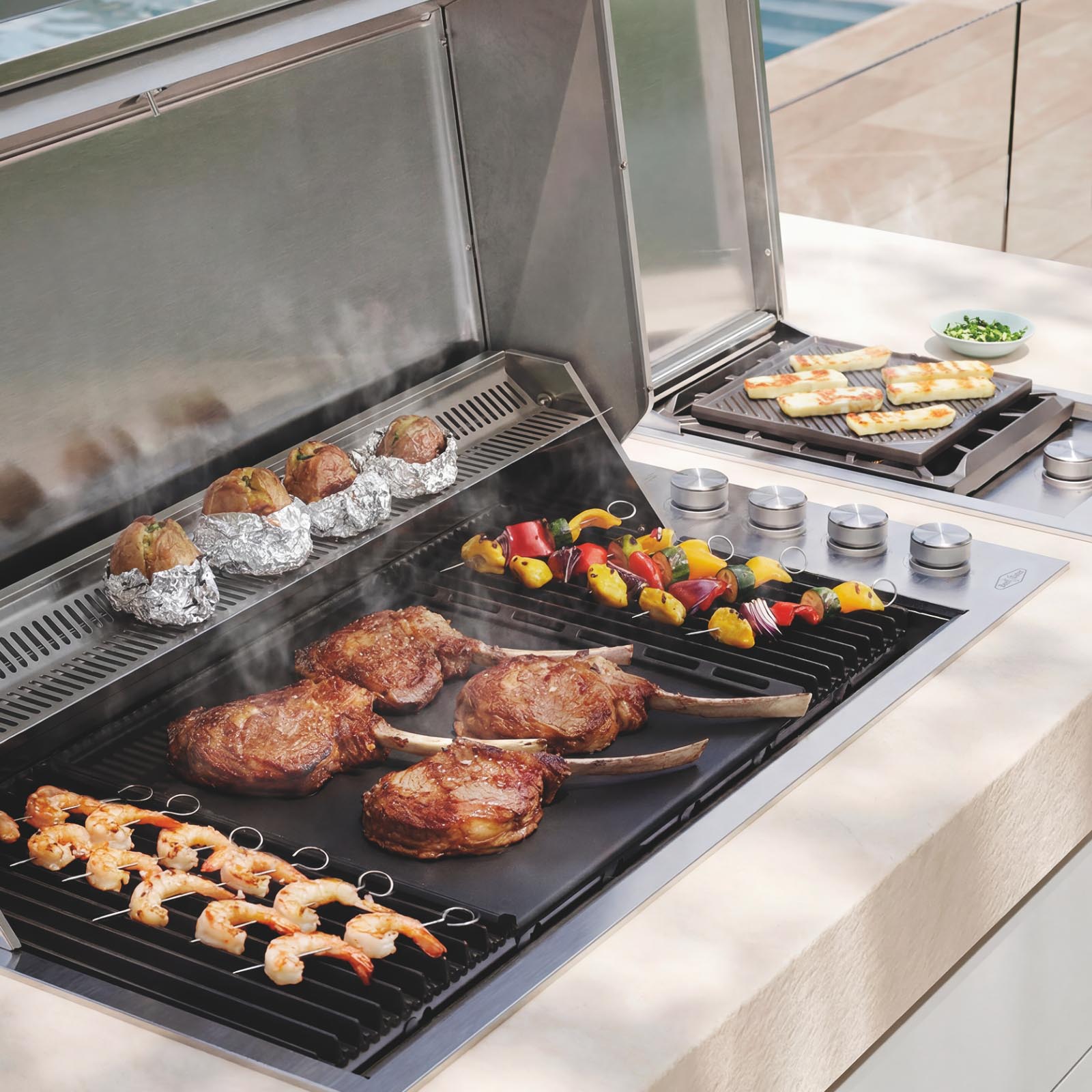 BeefEater Proline 316 Stainless Steel 6 Burner Built In BBQ with Hood